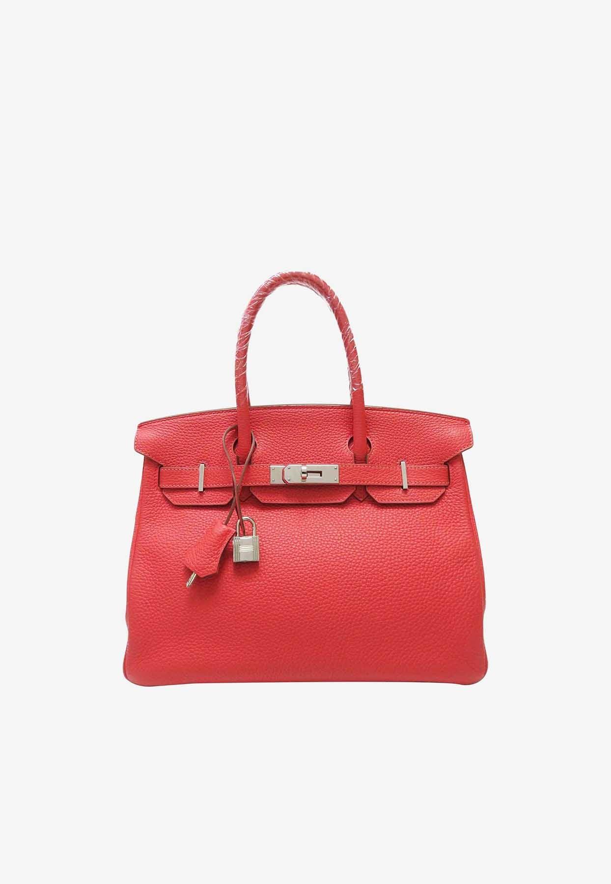 Hermes Birkin Handbag Rouge De Coeur Togo With Palladium Hardware 25