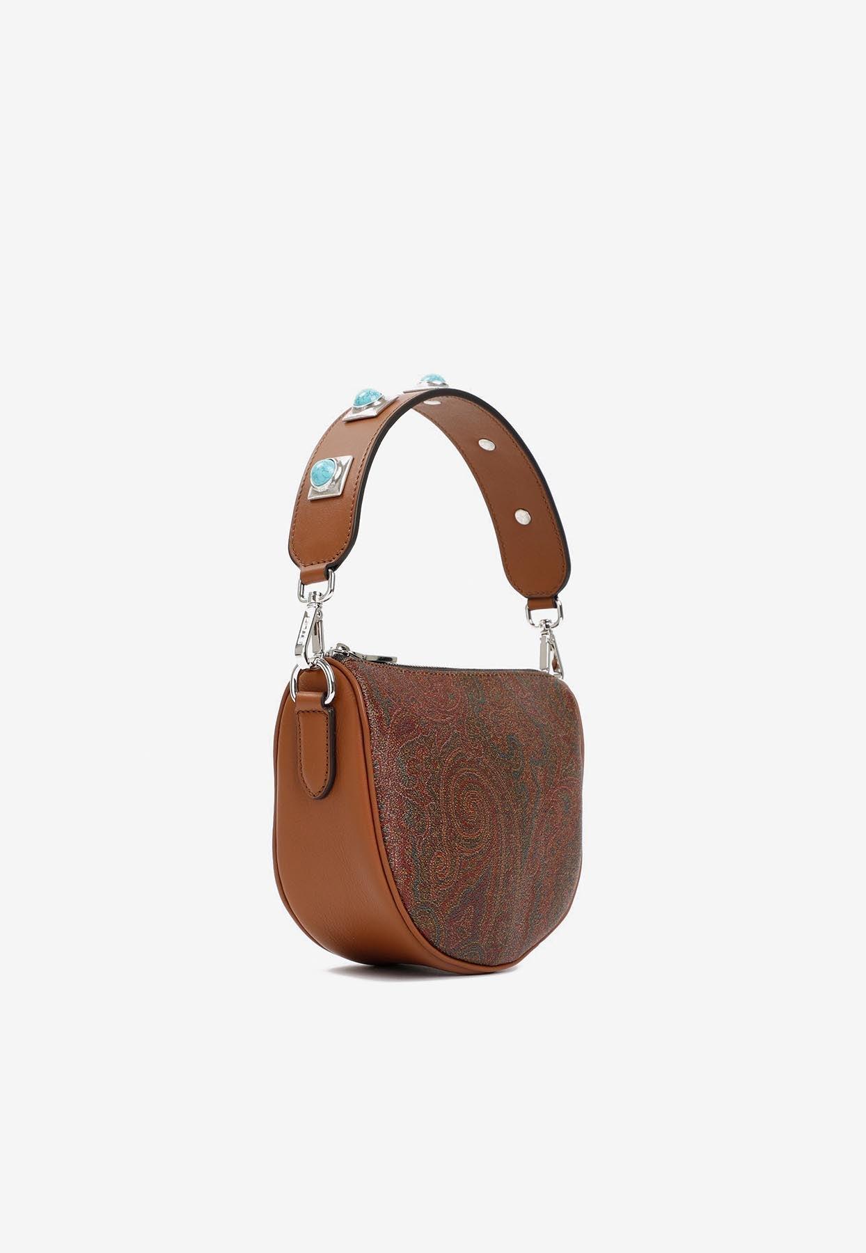 Etro Paisley Printed Hobo Shoulder Bag in Brown