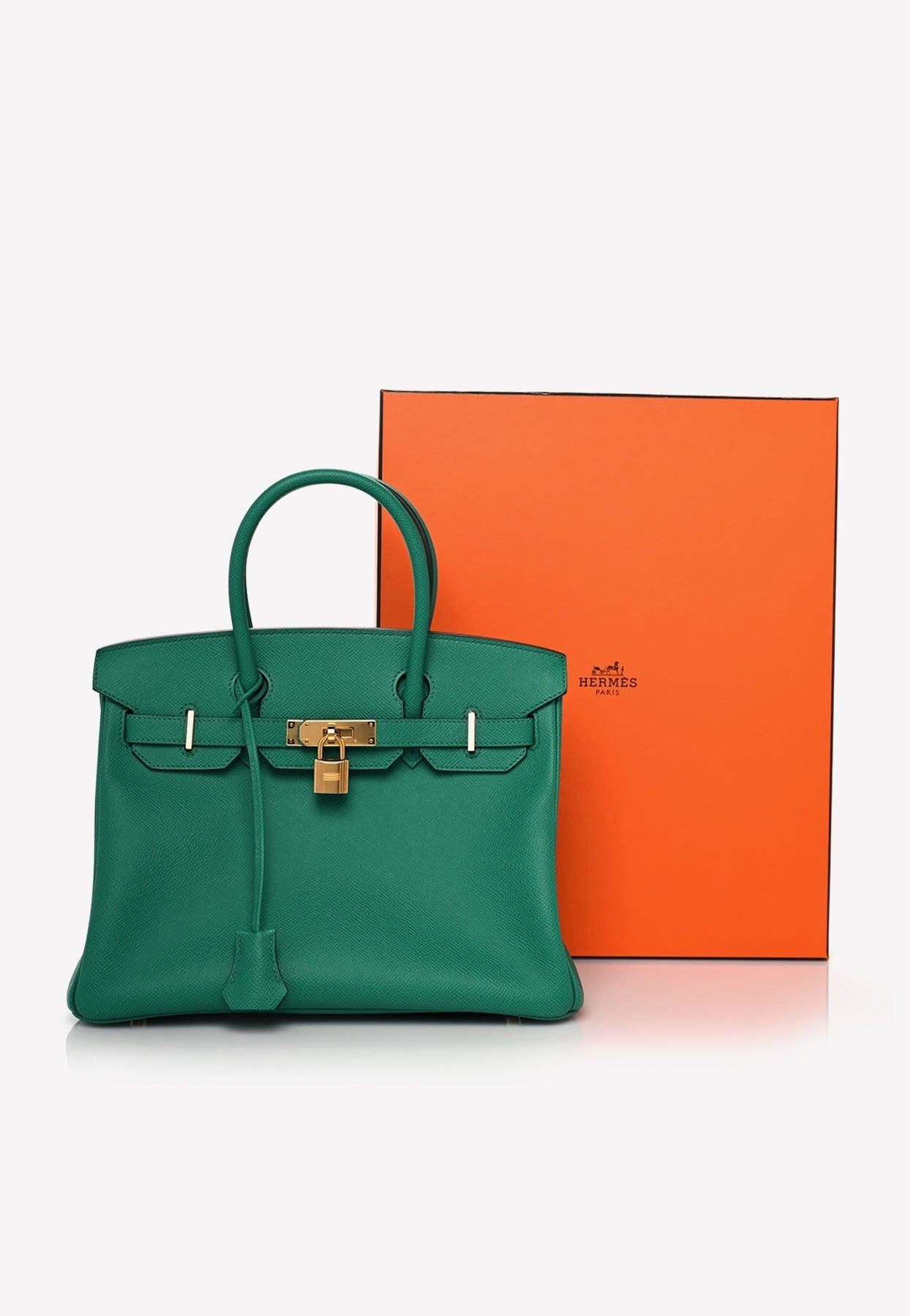 Hermès Birkin 30 In Vert Jade Epsom With Gold Hardware in Green