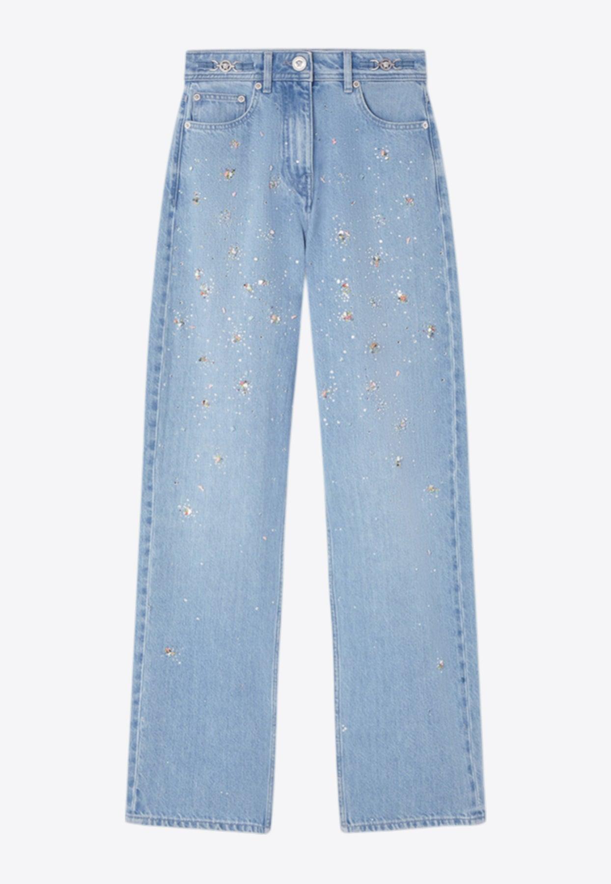 送料関税込【VERSACE】High-rise barrel-leg jeans VERSACE High-rise barrel-leg jeans | NET-A-PORTER