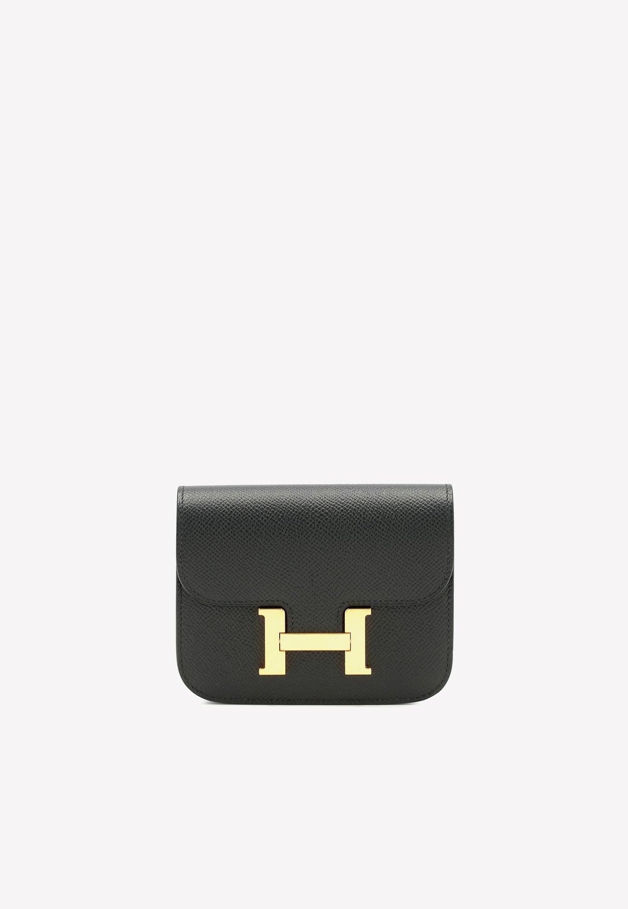 Hermes Roulis Slim Wallet Belt Bag Black Palladium Hardware For