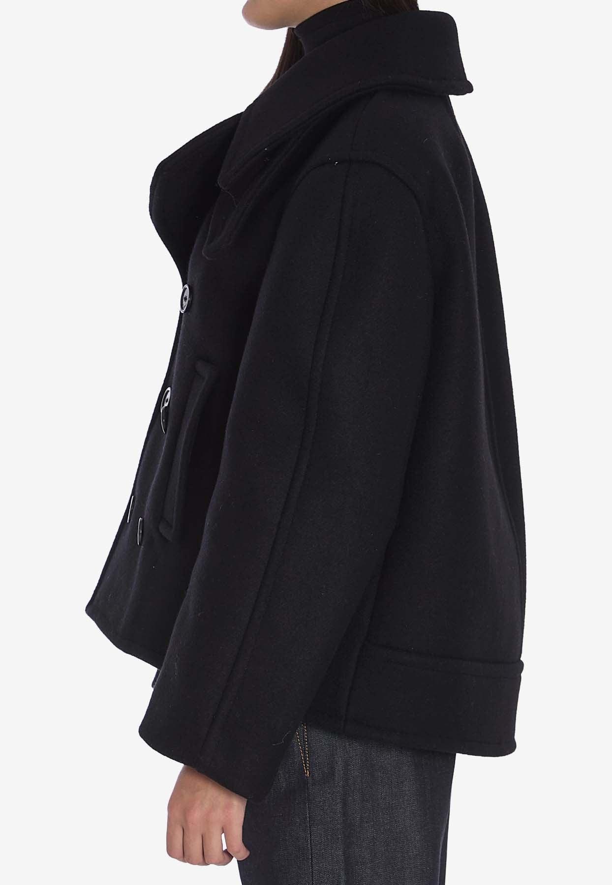 SAINT LAURENT◇エディ期/ダッフルロングコート/アウター/ウール/BLK 