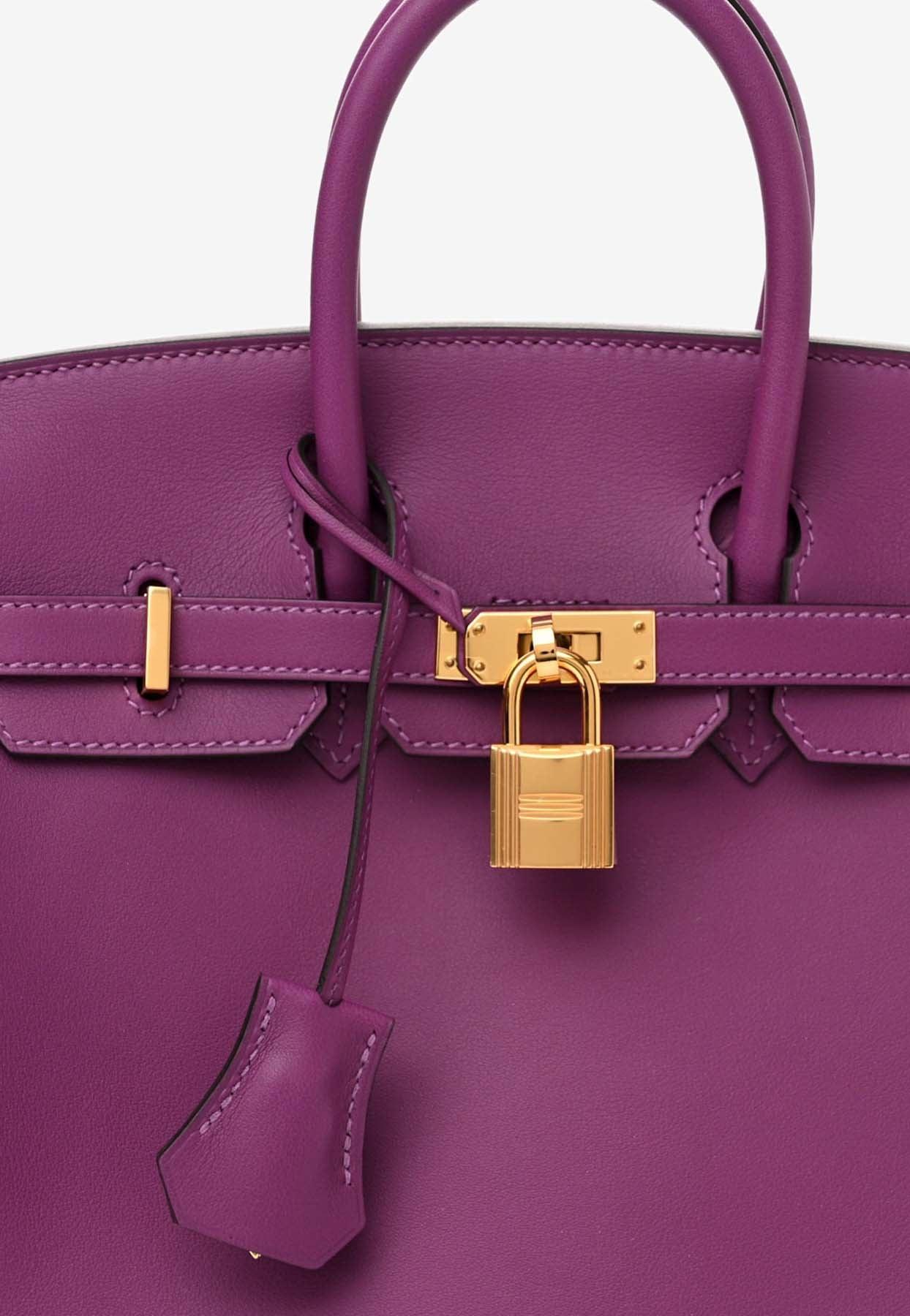 Hermès Birkin 25 In Anemone Swift Leather With Gold Hardware in Purple