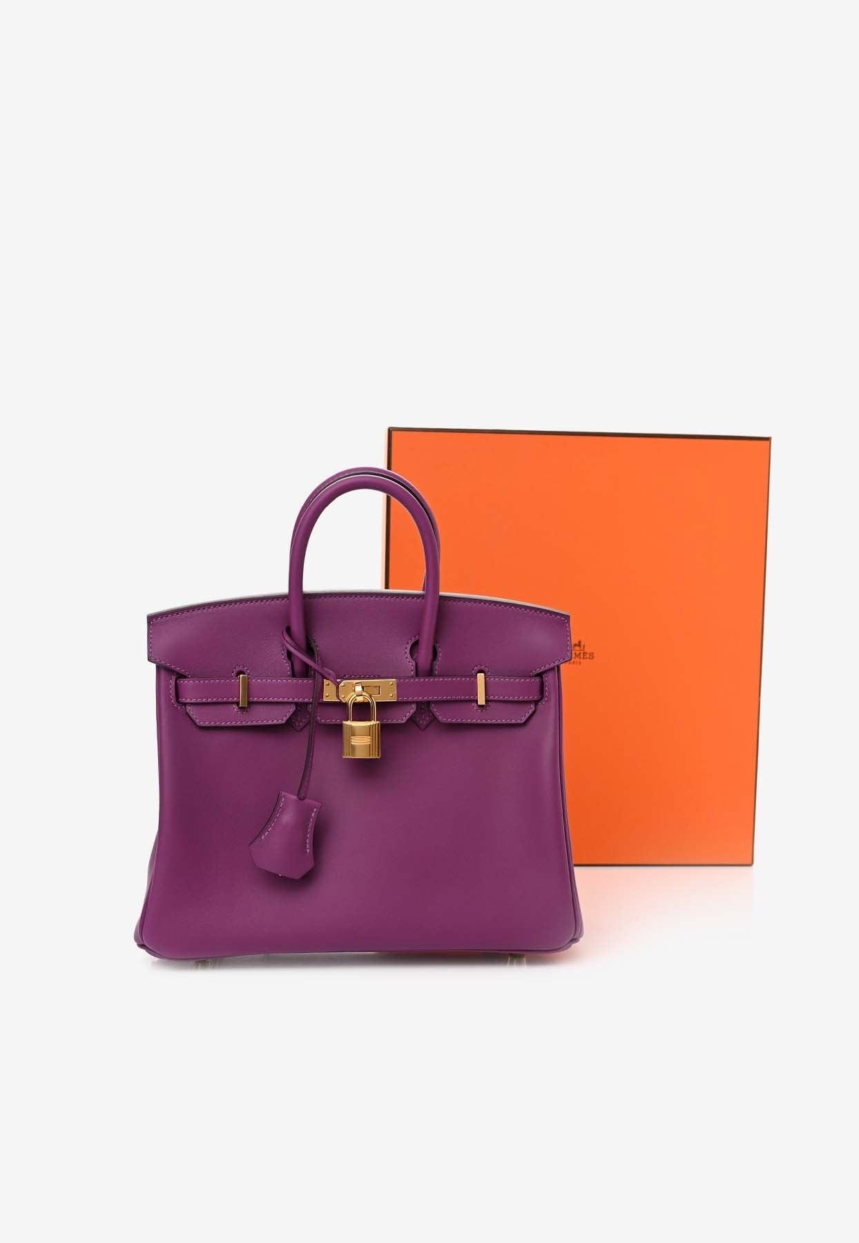 Hermès Birkin 25 In Anemone Swift Leather With Gold Hardware in Purple