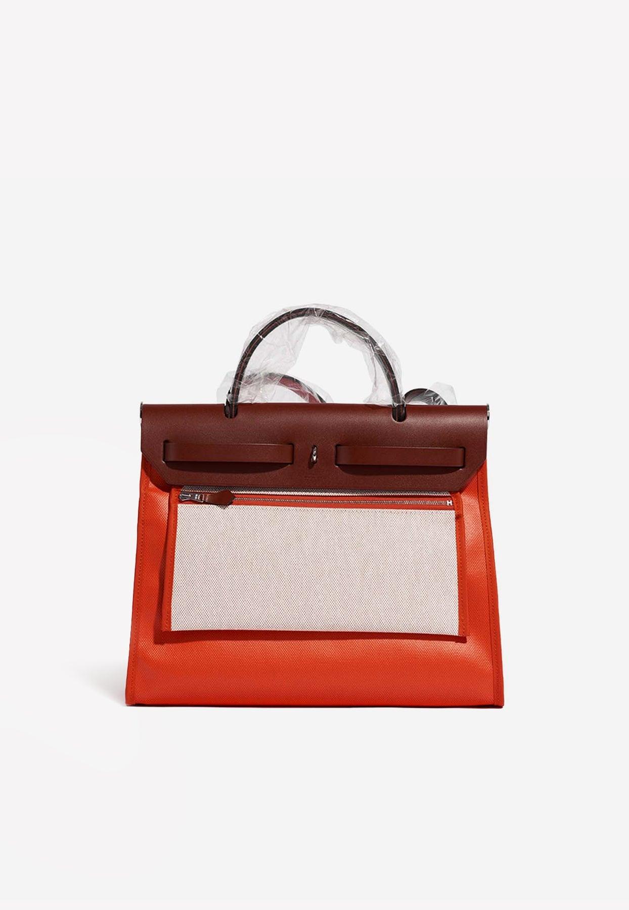 Hermès Herbag Backpack in Orange Mecano & Rouge H - FULL SET - AEC1070