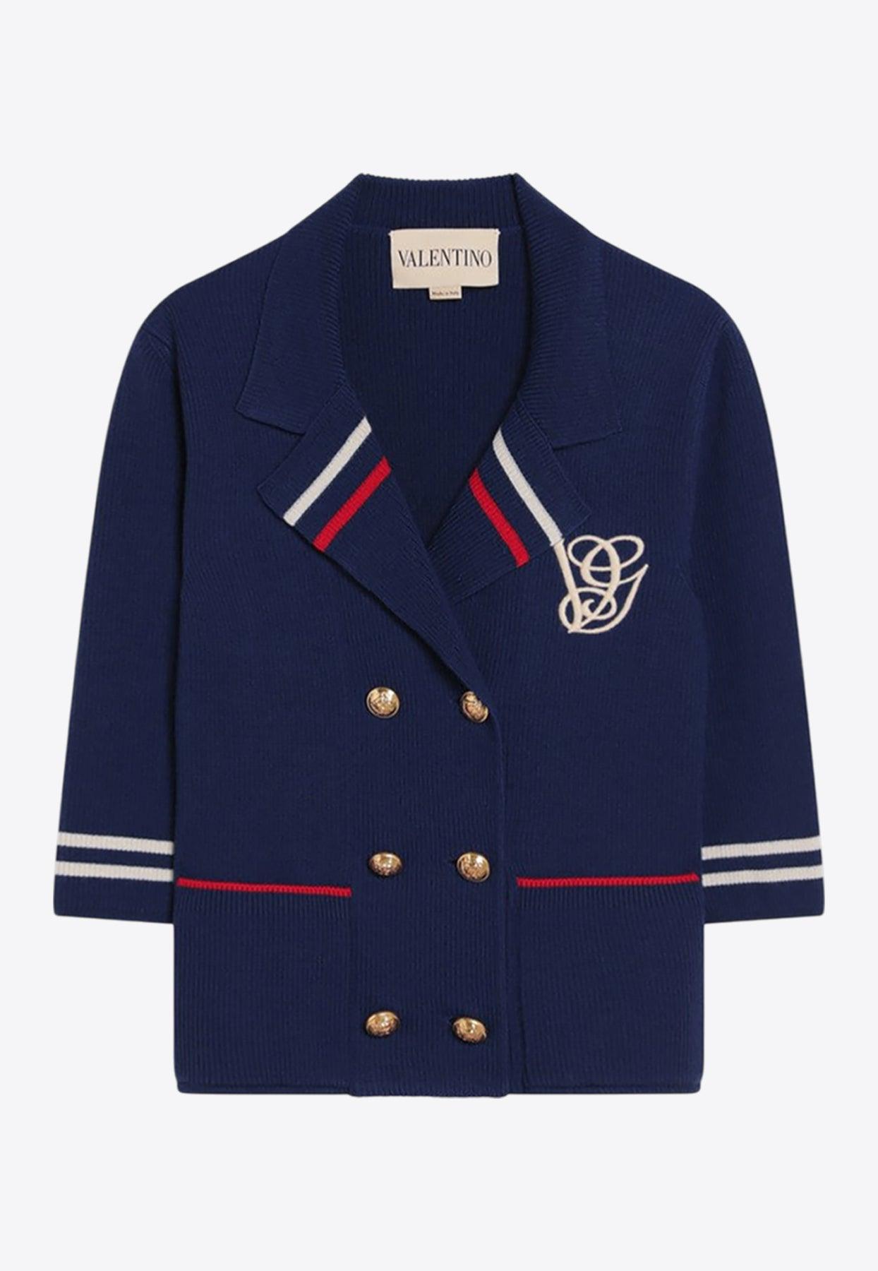 アウターその他 VALENTINO VISCOSE CARDIGAN VALENTINO - Striped Viscose Blend Knit Sweater Valentino