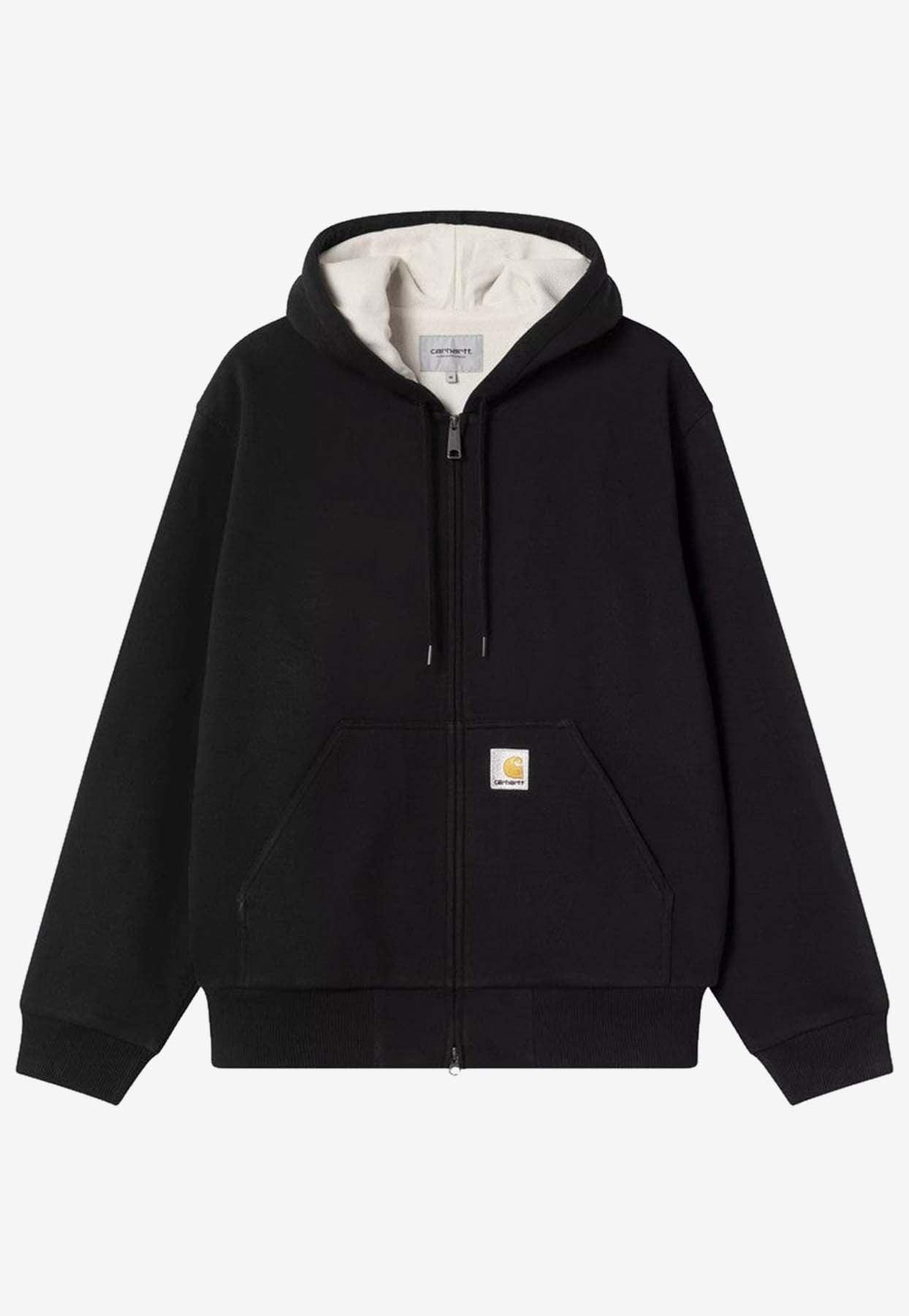 Carhartt Active Logo Zip-Up Hooded Sweatshirt in Black for Men | Lyst