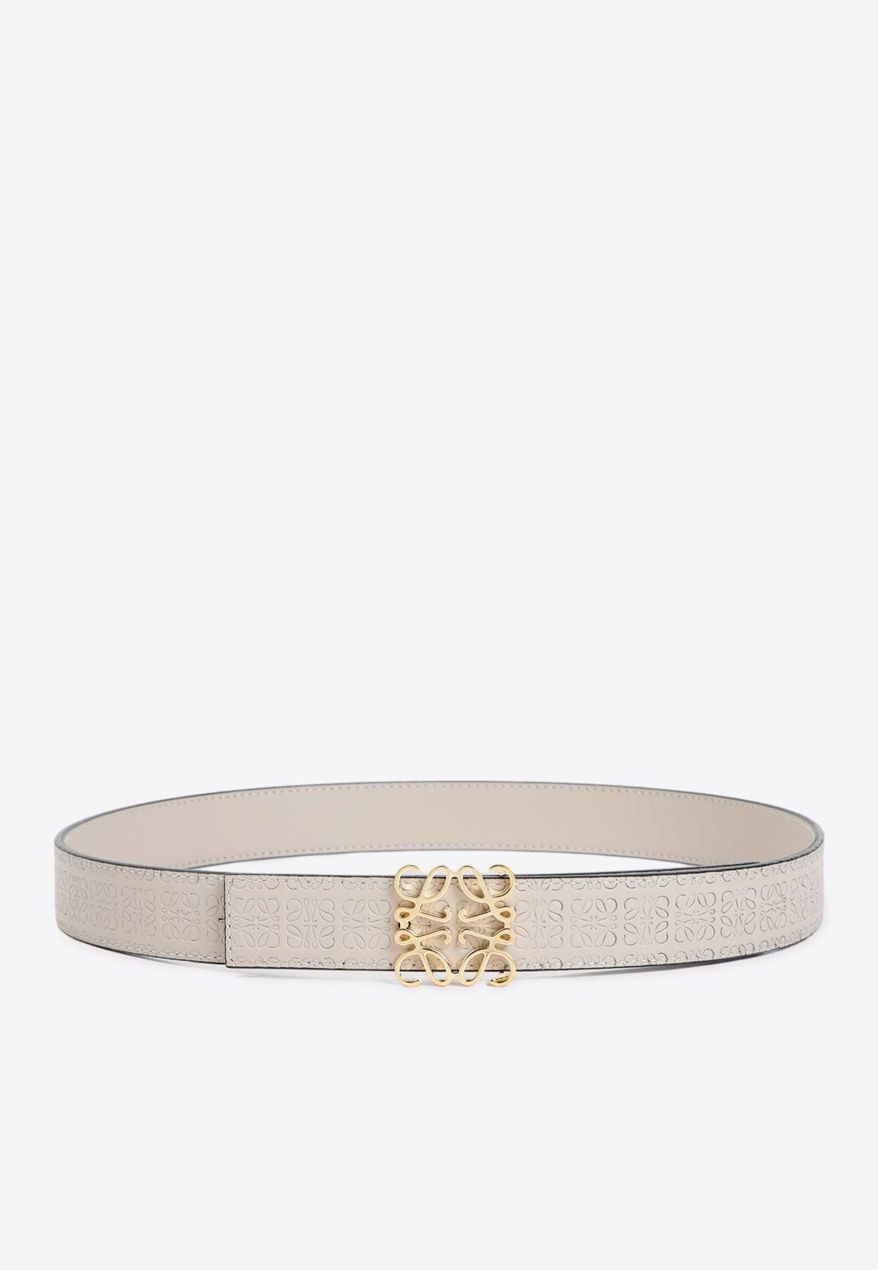 Loewe Anagram Leather Belt in White | Lyst