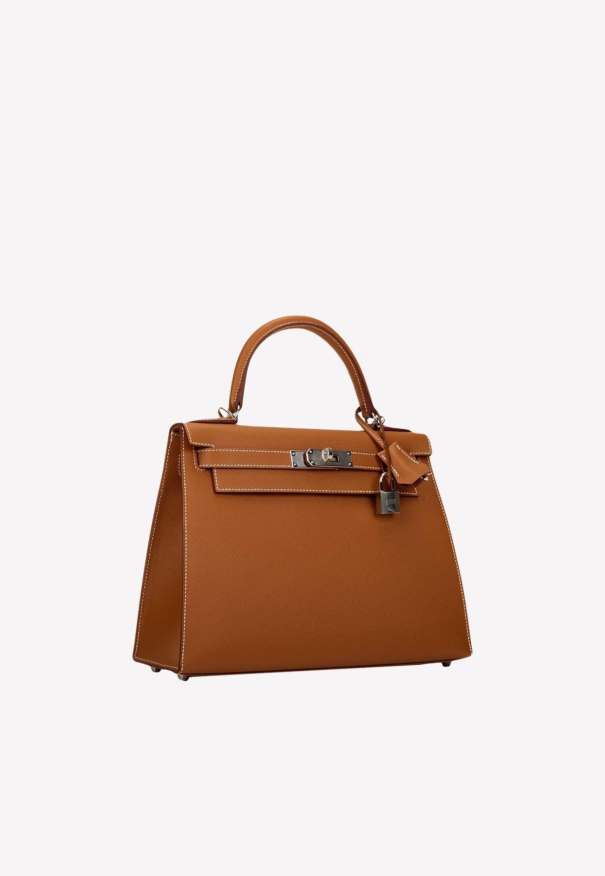 Hermes Kelly Sellier Bag 28cm Etain Epsom Gold Hardware