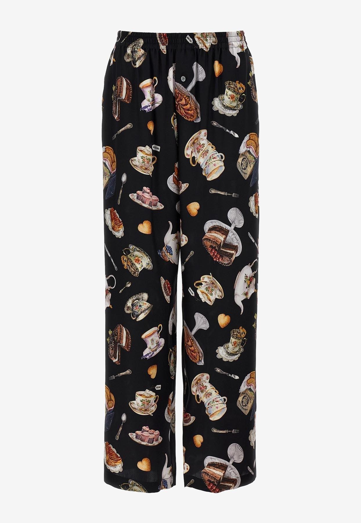 パンツ MOSCHINO Patterned pants Bordeaux A03065455 MOSCHINO | Fuchsia Women's Casual Pants | YOOX