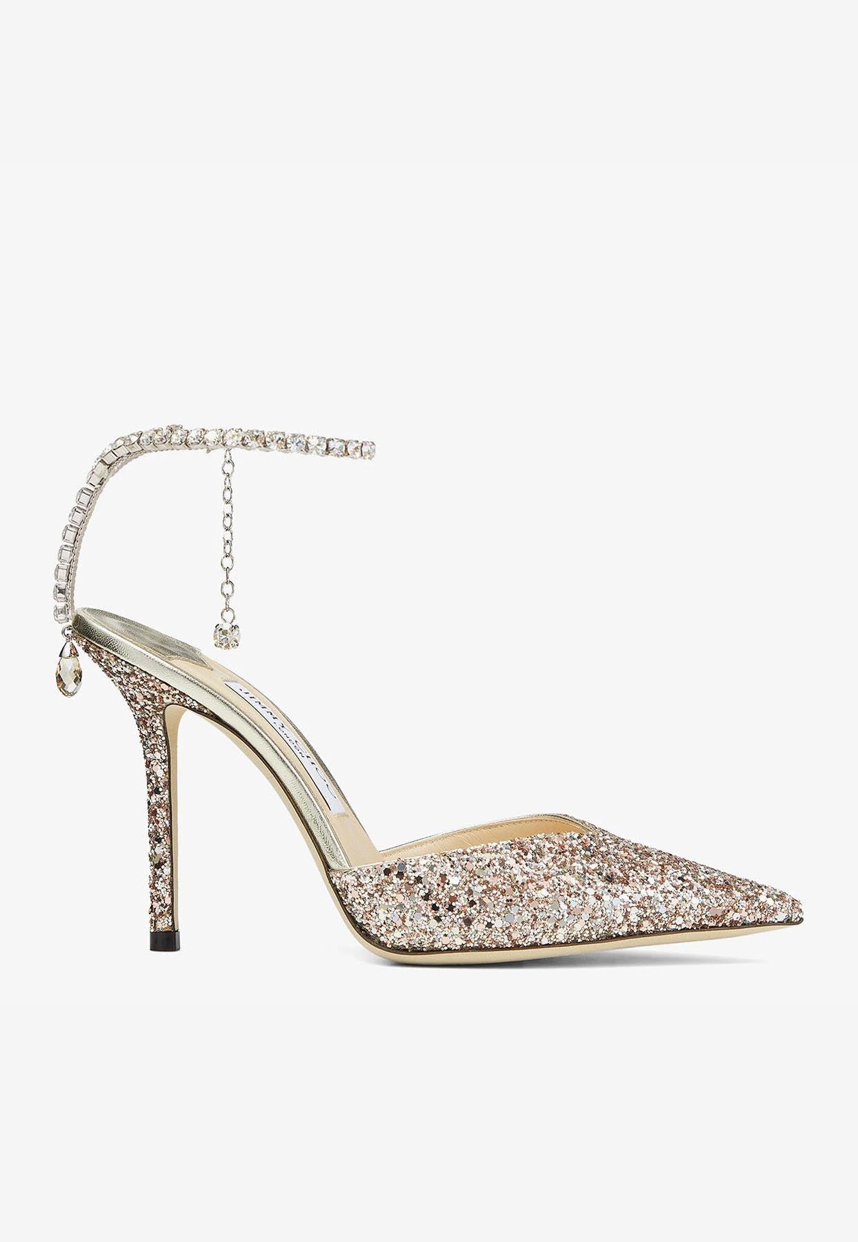 Jimmy Choo Saeda 100 Crystalembellished Pumps in White Lyst