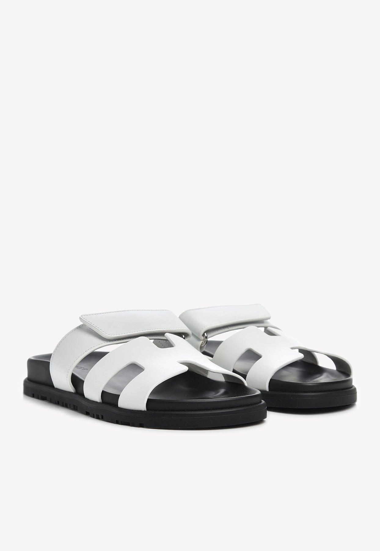 Madam doubt Interaction Hermès Chypre Sandals In Calfskin in White | Lyst