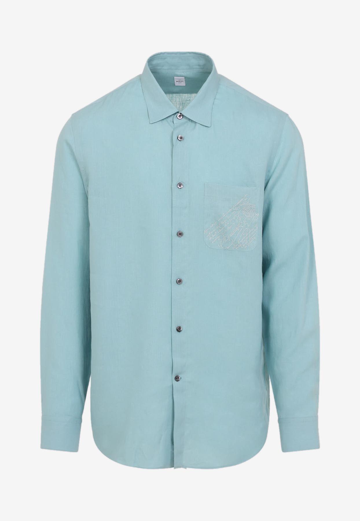 Tシャツ・カットソー Berluti 'Embroidered Scritto' overshirt (R28HCL112001 53N) Embroidered Scritto Overshirt | Berluti US