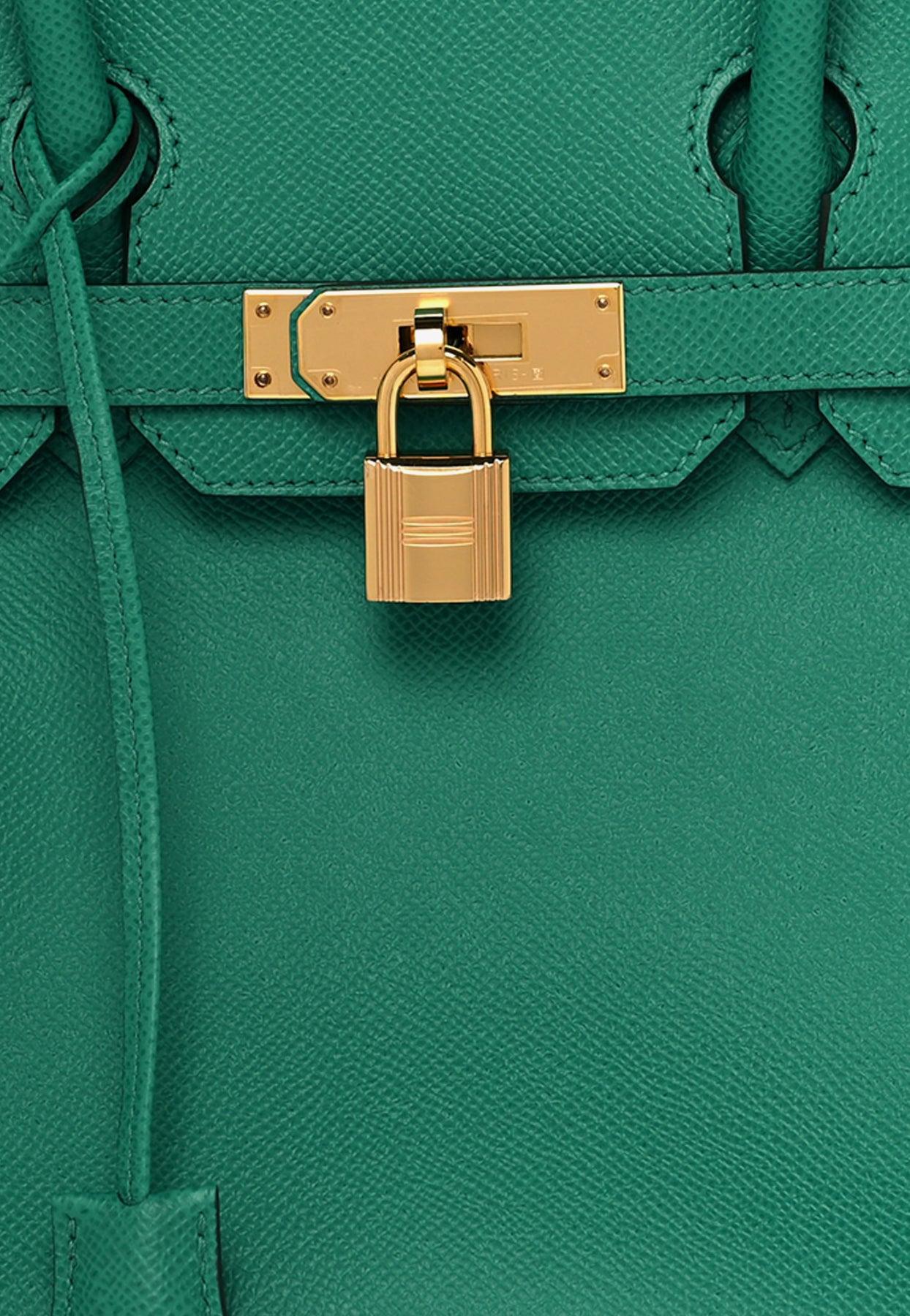 Hermes Personal Birkin bag 30 Craie/Malachite Epsom leather Gold hardware