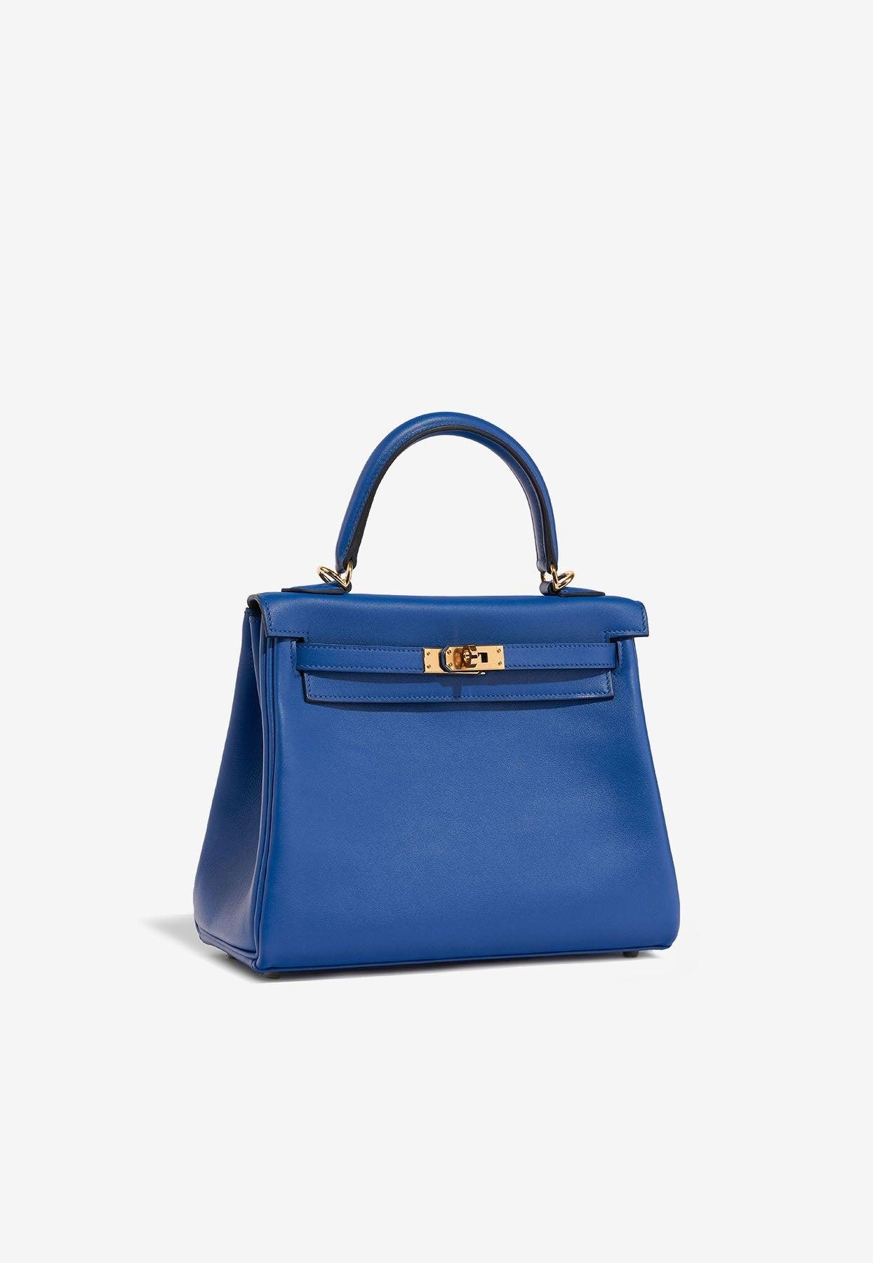 Hermès Kelly 25 In Bleu De France Swift Leather With Gold