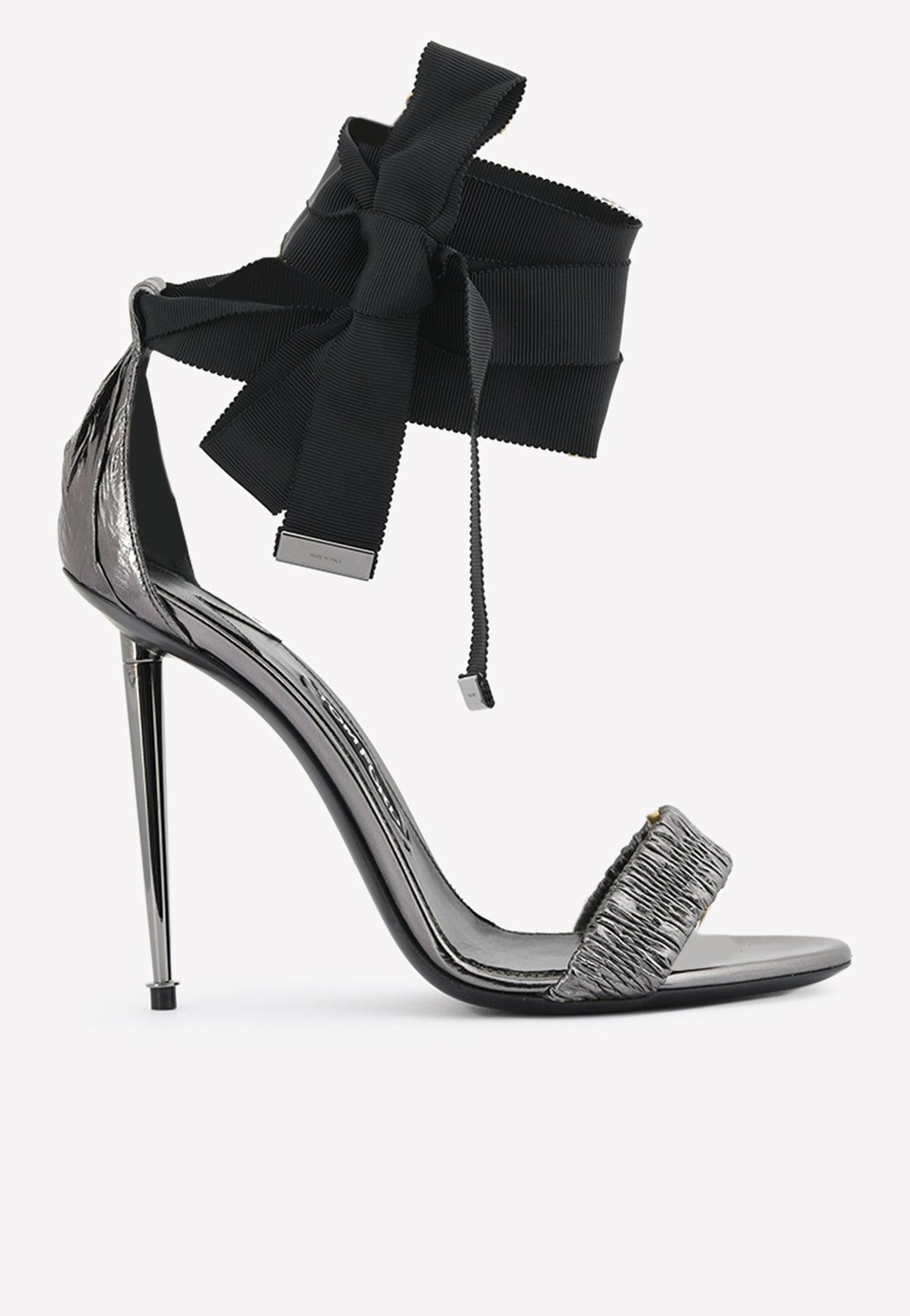 Tom Ford 105 Wraparound Metallic Ruched Sandals | Lyst