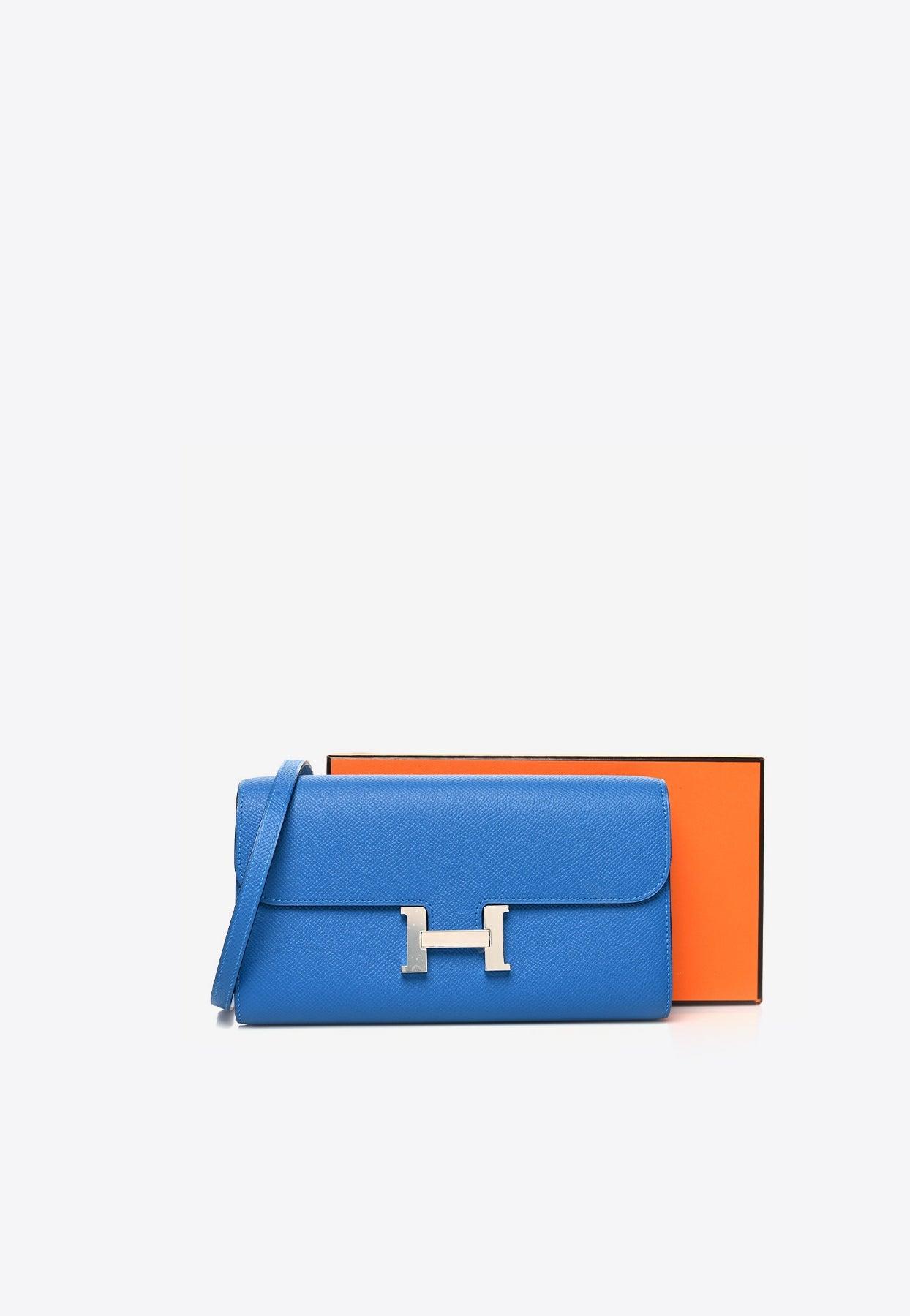 Hermes Constance Compact Wallet Togo Leather Palladium Hardware In