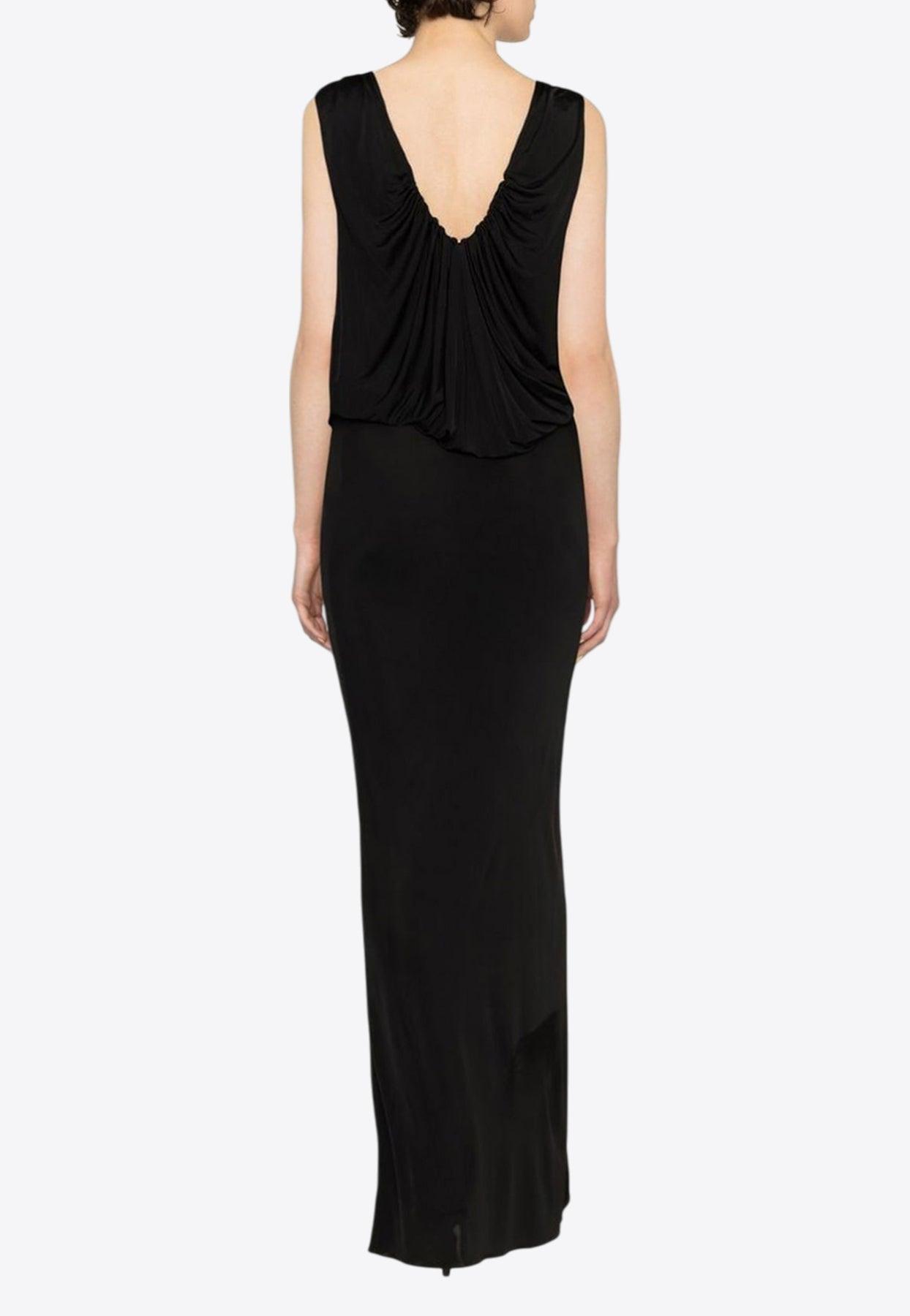 ワンピース SAINT LAURENT Black Stretch Viscose Blend Dress Saint Laurent Stretch Viscose Blend Dress - Black - 57% Off