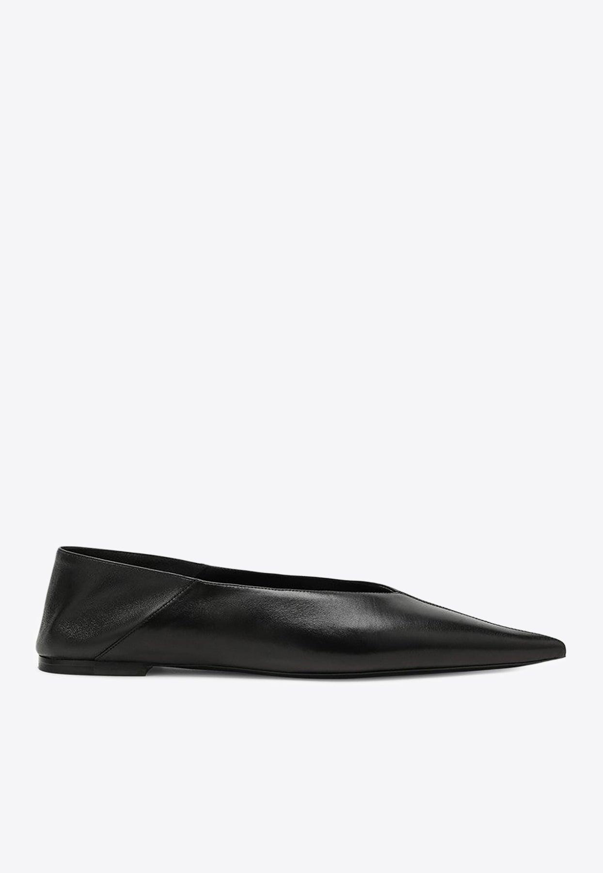 【SAINT LAURENT】Ballerina Flat Shoes/追跡可能/全国送料無料 LOU ballerinas in satin crepe | Saint Laurent | YSL PL