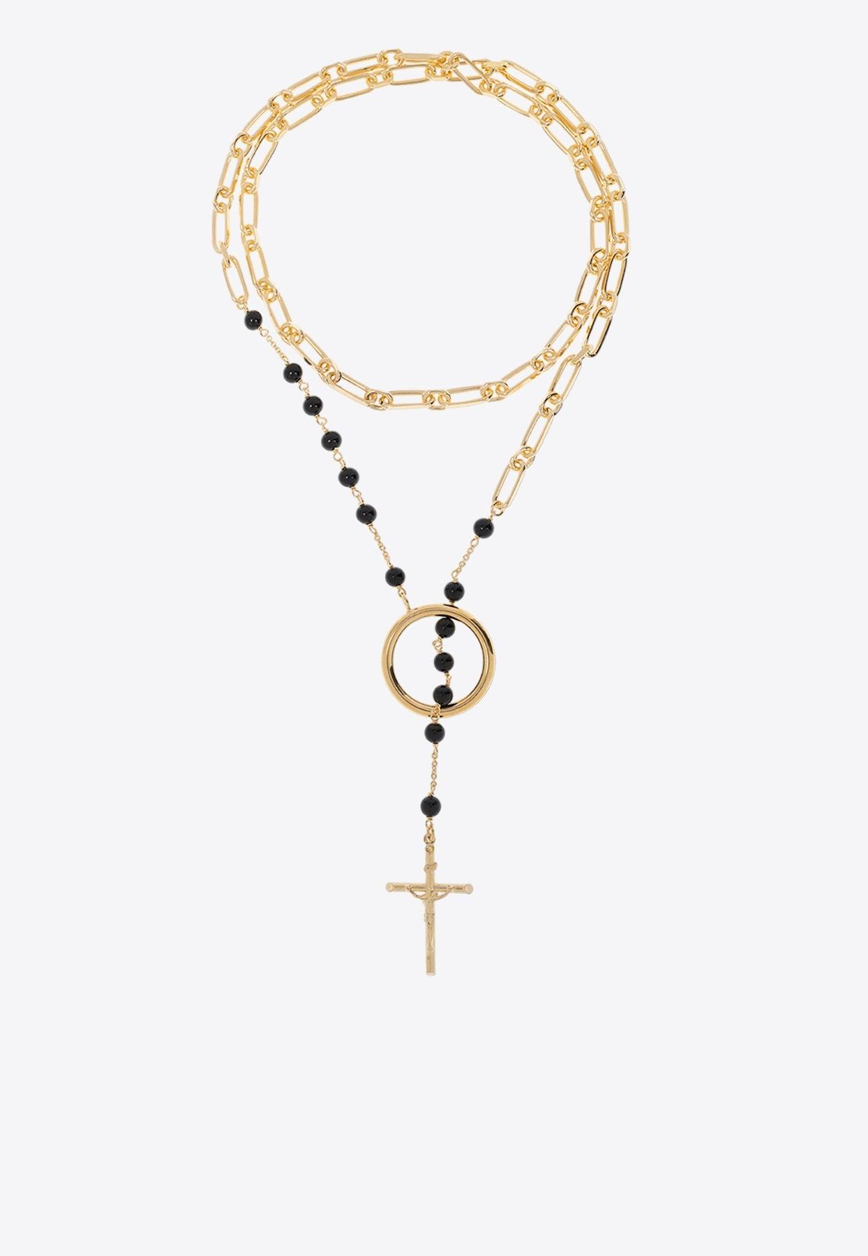 Dolce & Gabbana Rosary Motif Necklace in White for Men | Lyst UK