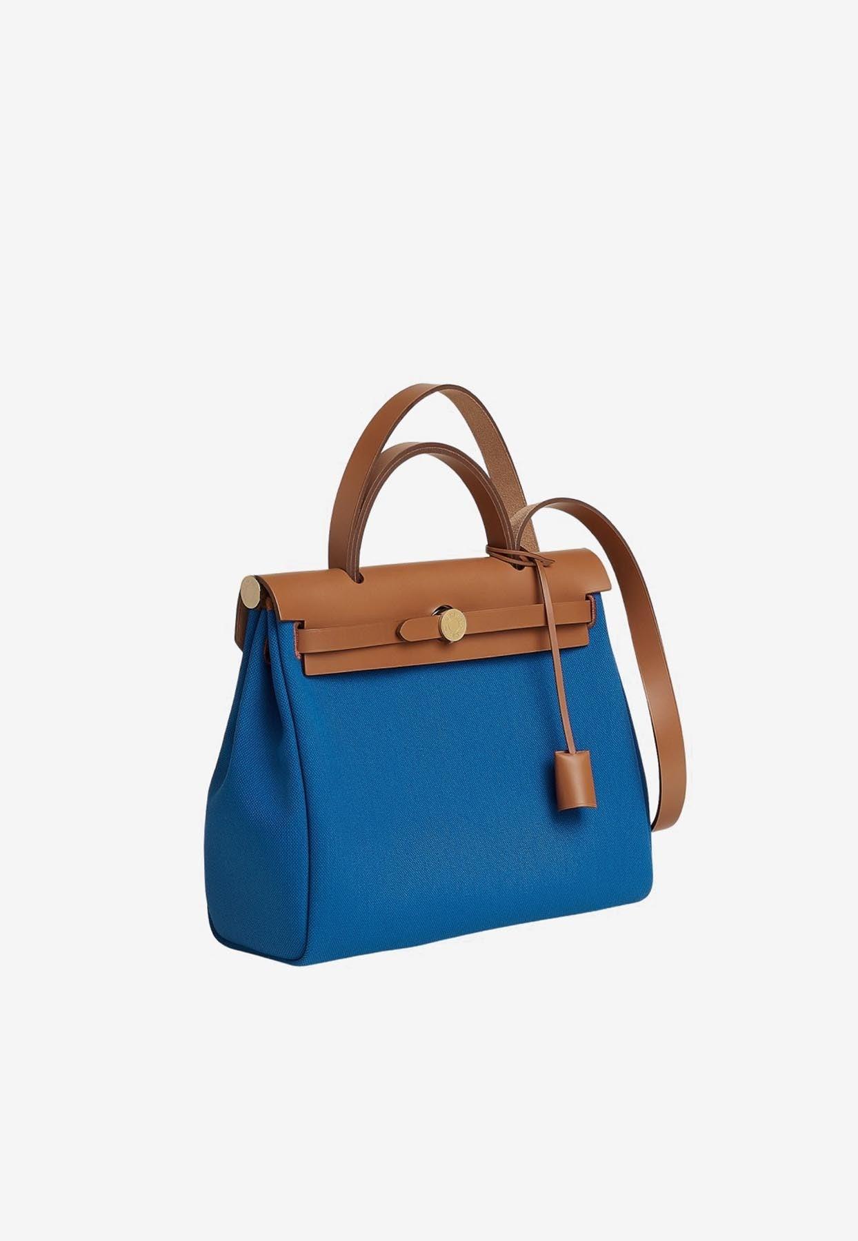 Hermès Herbag 31 In Bleu France And Fauve Vache Hunter And