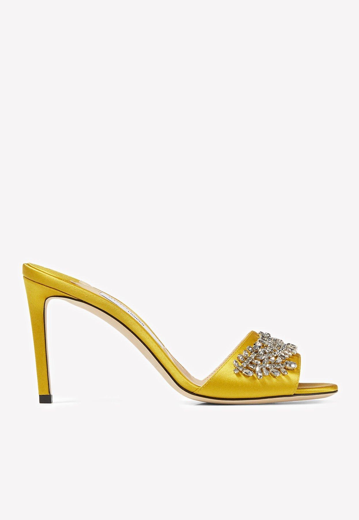 jimmy choo stacey embellished satin mules