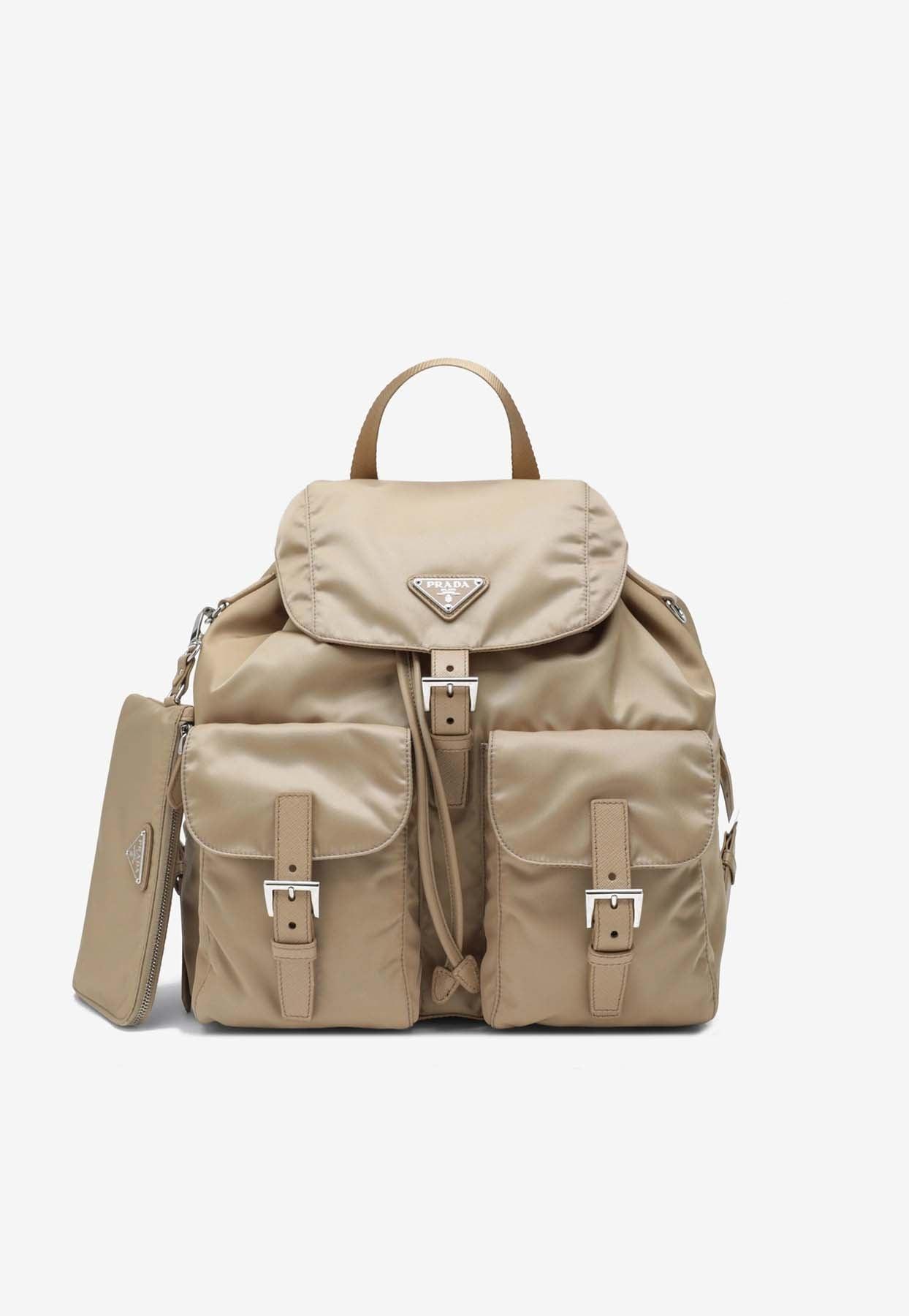 Prada Backpack Triangle Logo Nylon Beige PRADA Triangle Logo Nylon Shoulder Bag Crossbody Bag Beige  main image 2