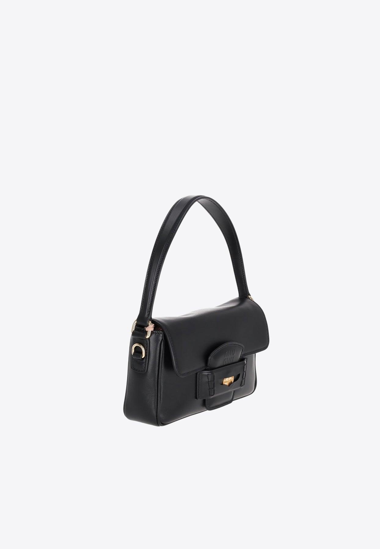 ショルダーバッグ・ポシェット Miu Miu Black Leather Penny Shoulder Bag Miu Miu Leather Penny Shoulder Bag in Black | Lyst