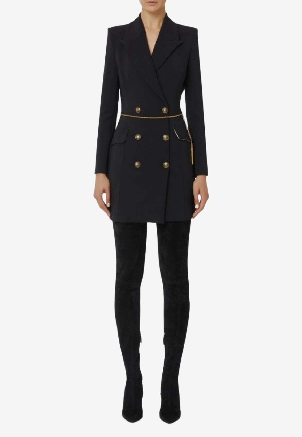 knee length dresses for ladies Women's Double-Breasted Blazer Dress | Navy main image 1