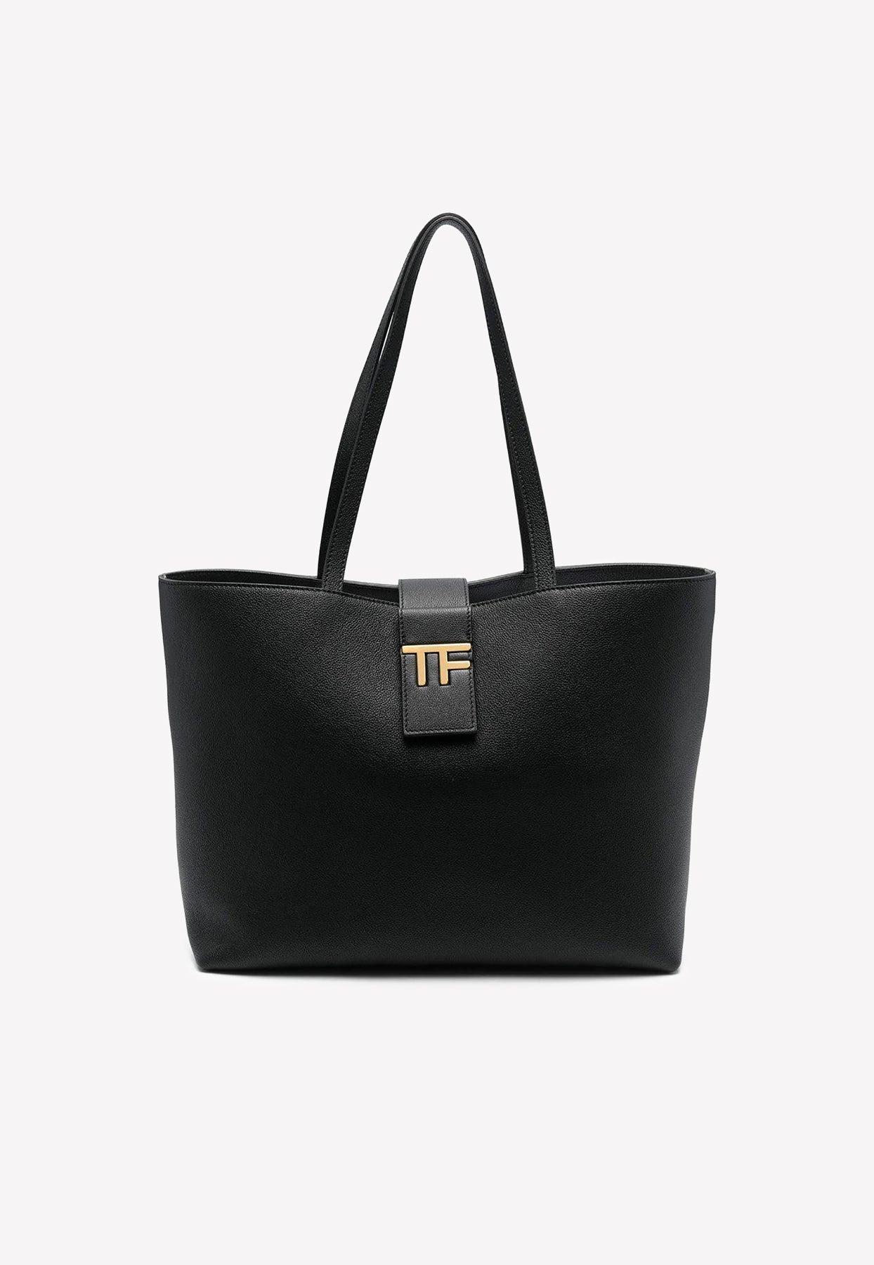 Tom Ford Small East-west Tote Bag In Grained Leather in Black | Lyst