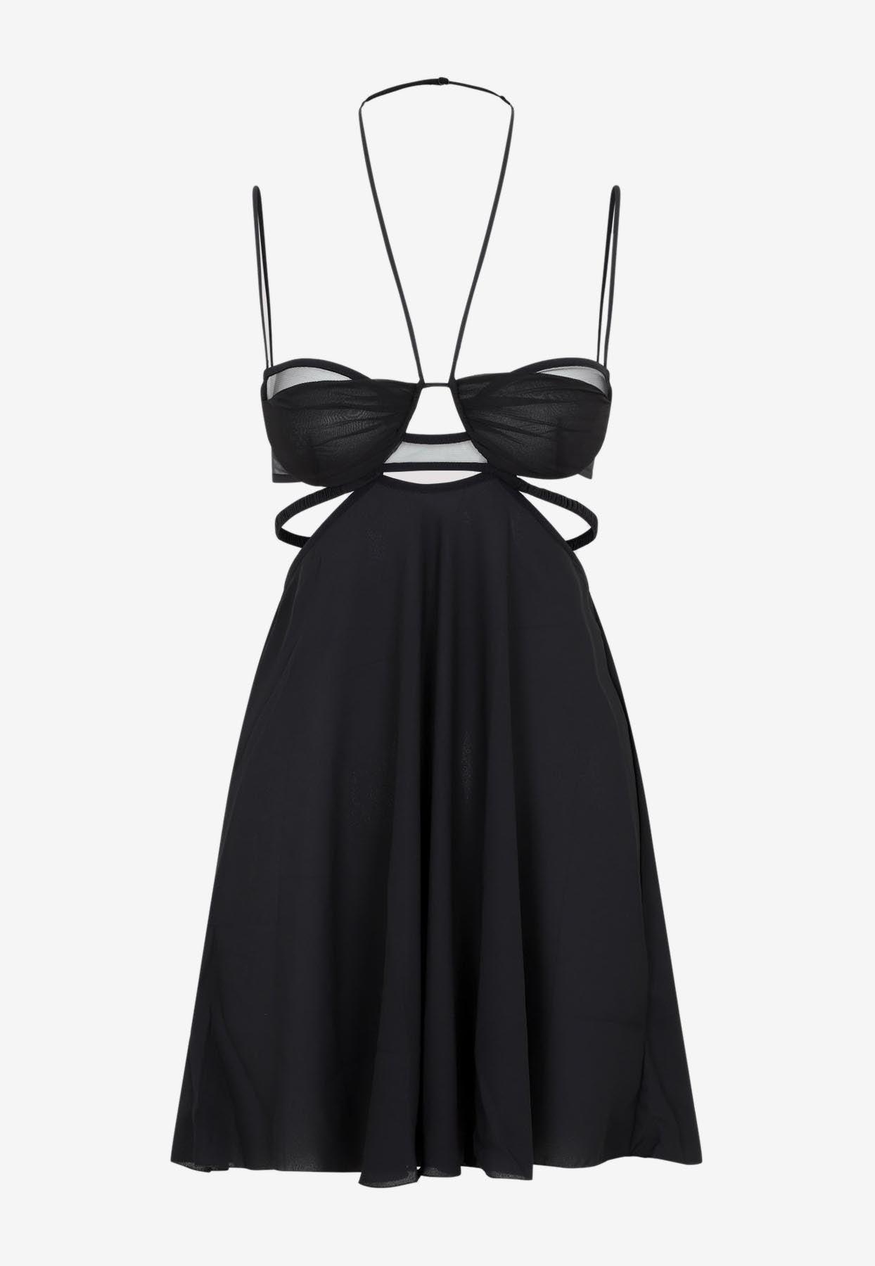 Nensi Dojaka Draped Double Bra Mini Dress in Black Lyst