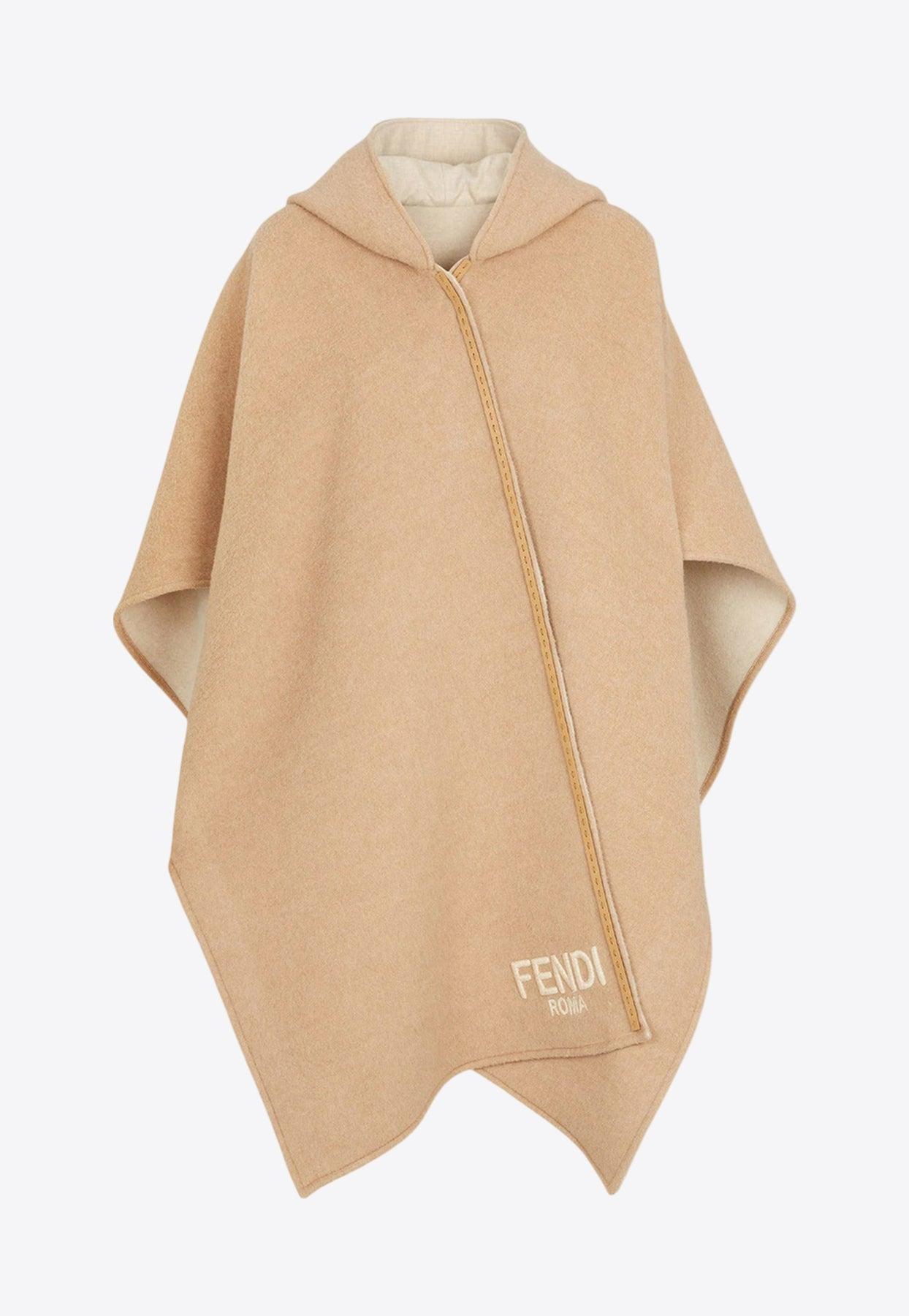 ポンチョ・ケープ Fendi Wool And Cashmere Blend Poncho Poncho Wool Beige | Fendi