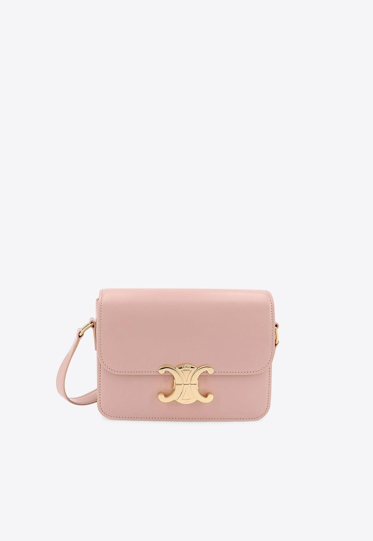 Celine Teen Triomphe Leather Shoulder Bag in Pink | Lyst