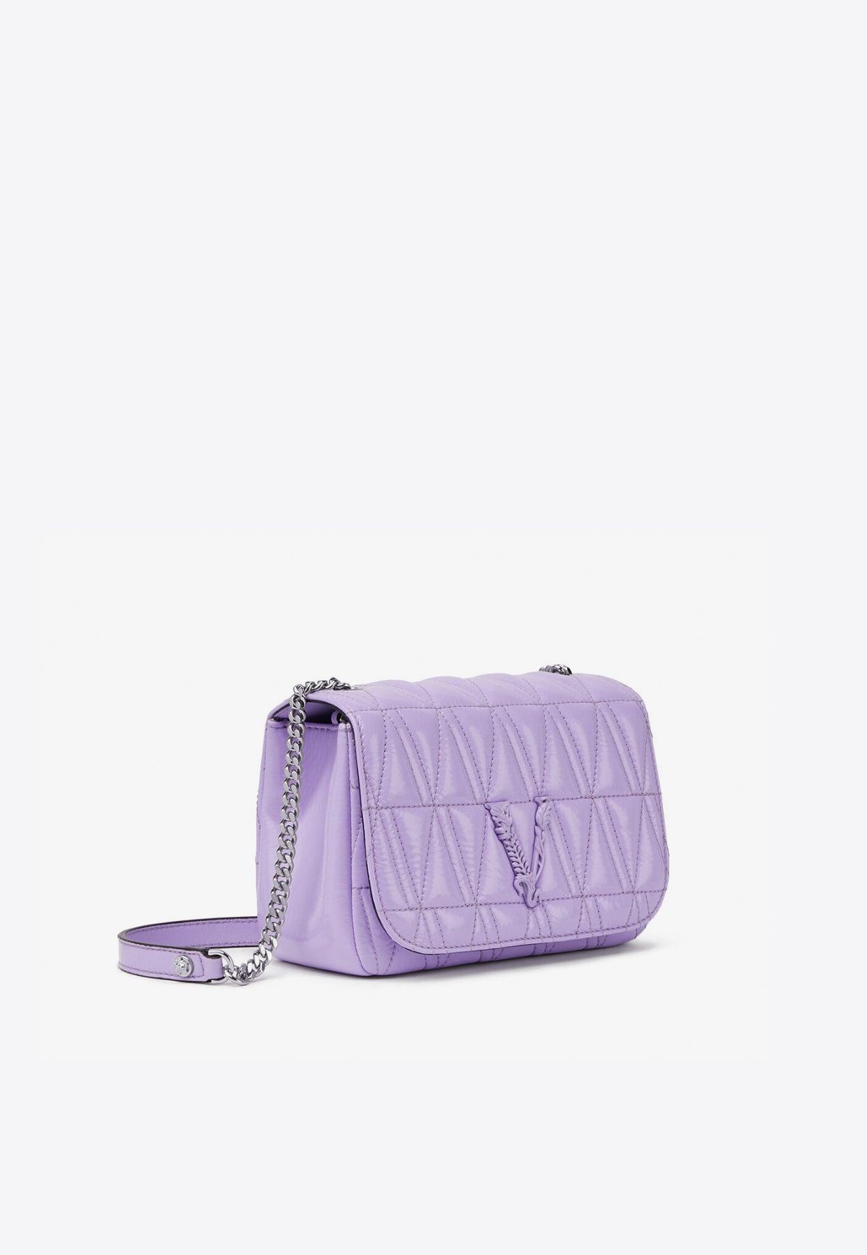 Versace Women's Purple Virtus Quilted Leather Evening Bag