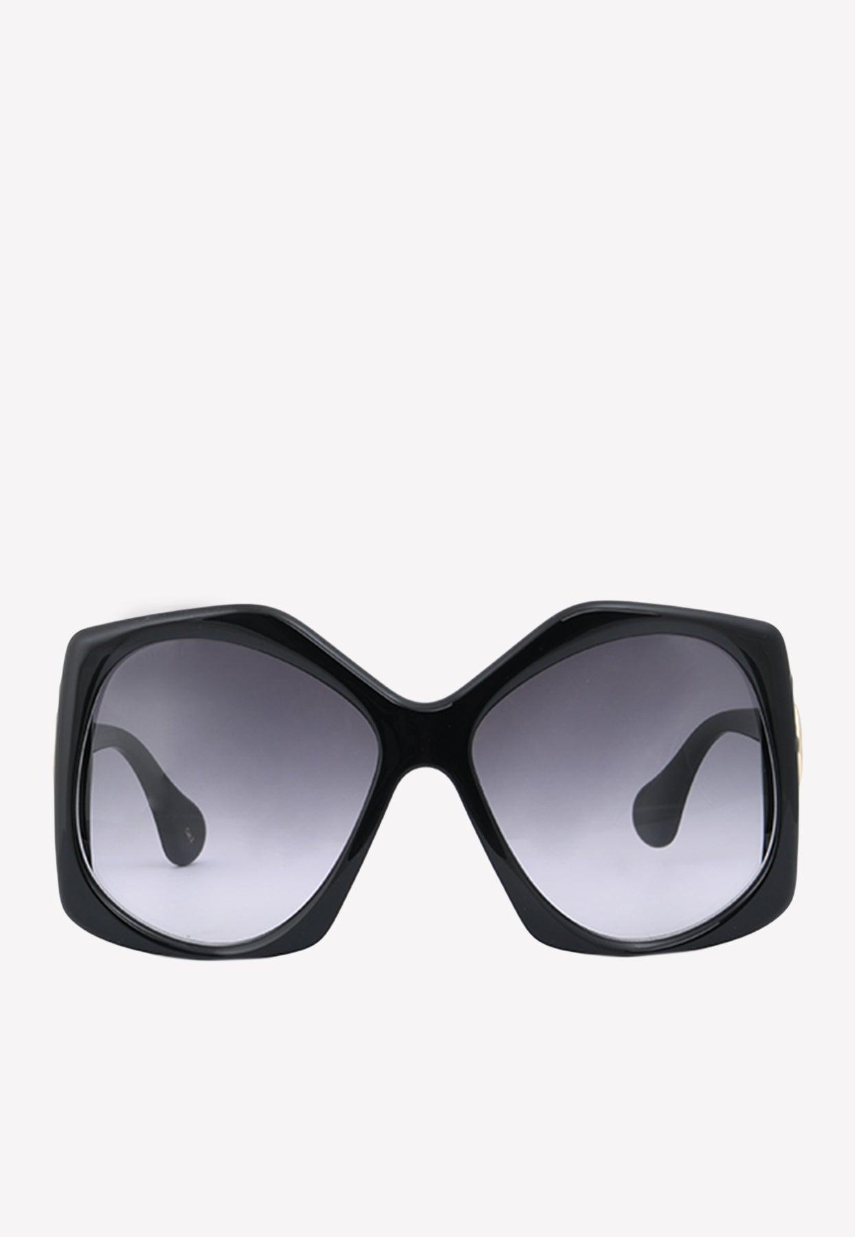 Gucci Geometric Acetate Sunglasses in Gray (Black) Lyst
