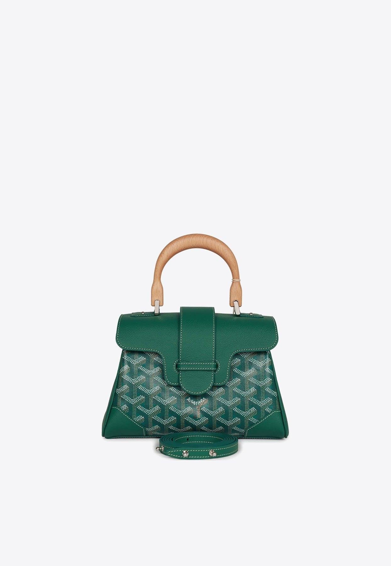 Goyard Mini Saïgon Souple Top Handle Bag With Palladium Hardware in Green