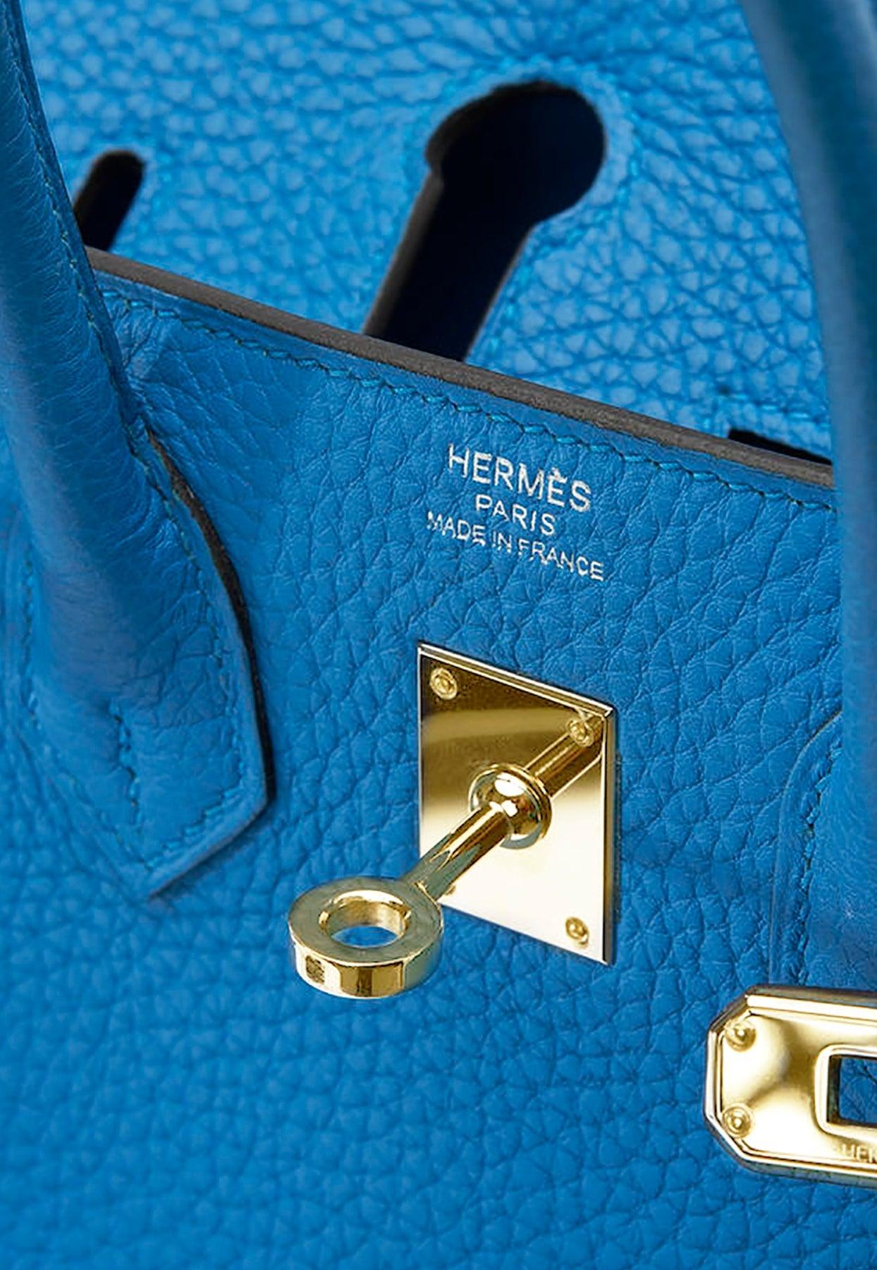 Hermes Blue Zanzibar Verso Malachite Togo 35cm Birkin Palladium Hardwa -  Chicjoy