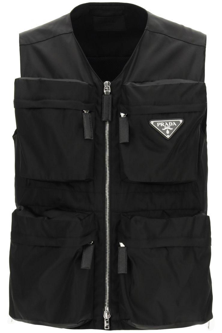 Prada Multi-pocket Vest In Re-nylon M in Black for Men | Lyst