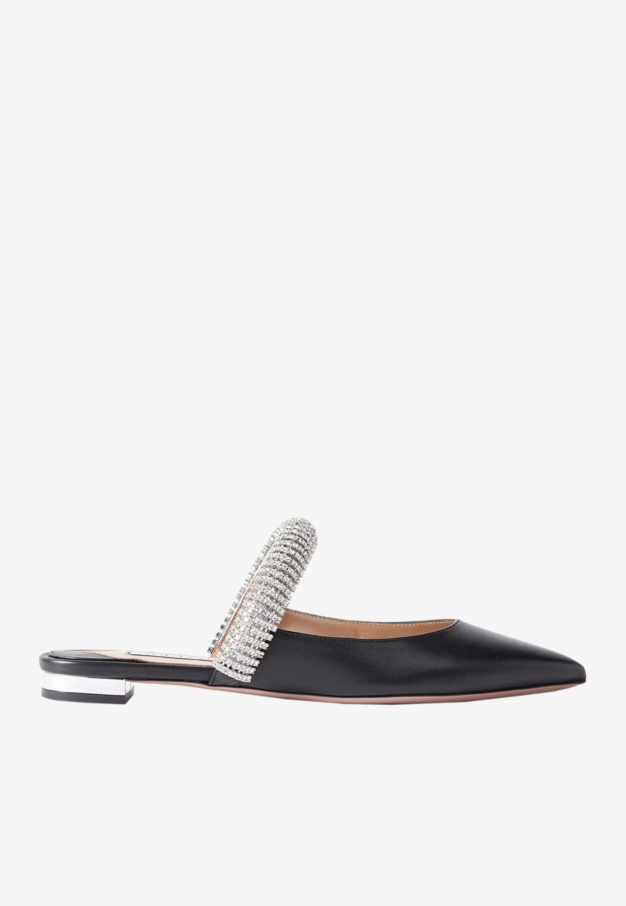 Aquazzura 95mm crystal-embellished satin mules - Yellow
