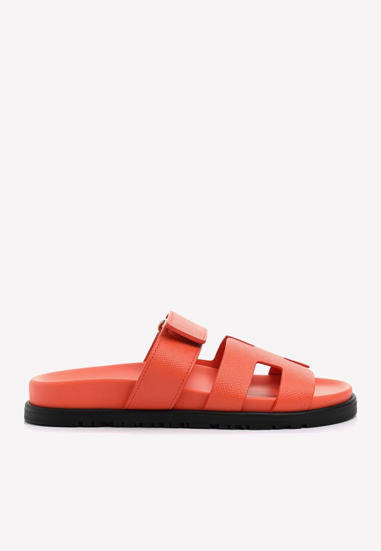Hermès Chypre Sandals In Calfskin in Red | Lyst Australia