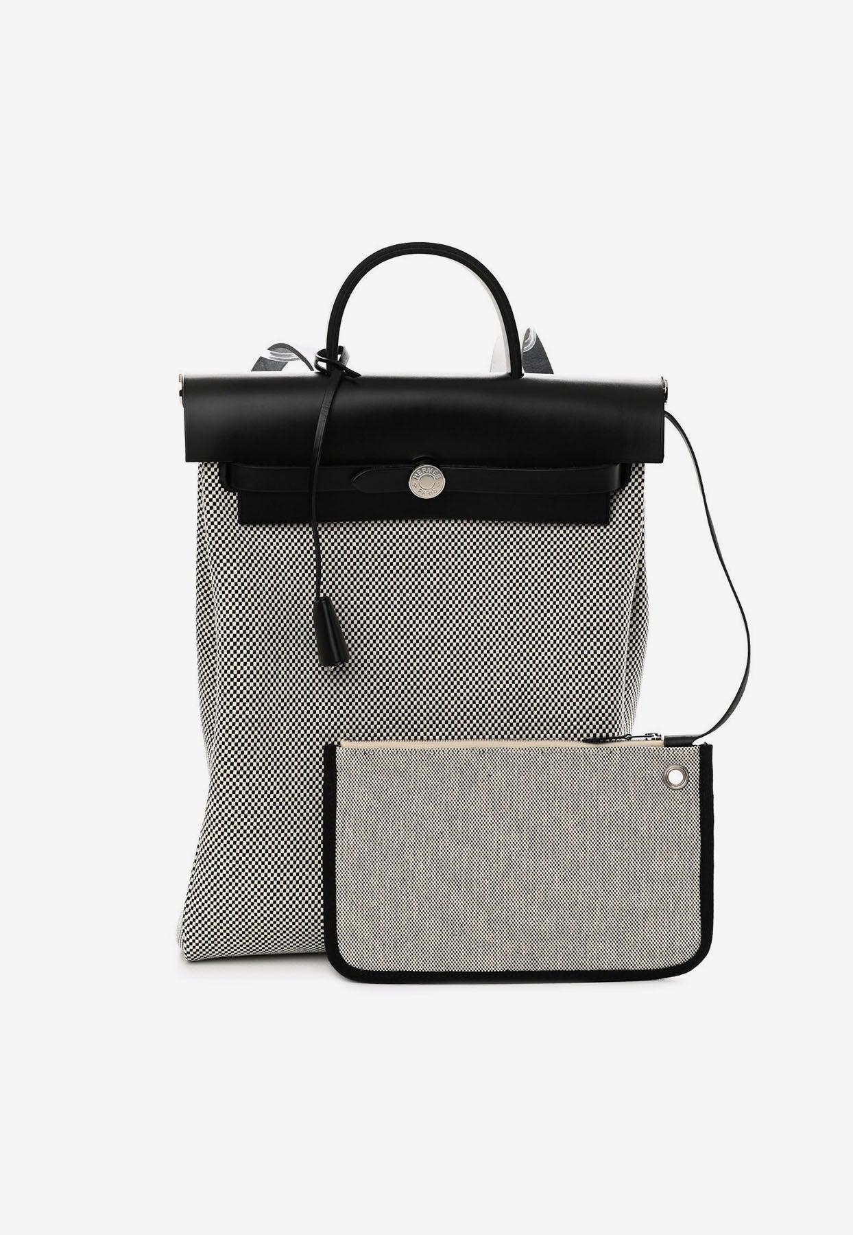 Hermès Herbag A Dos Zip Retourne Backpack In Ecru And Black Toile And Vache  Hunter | Lyst