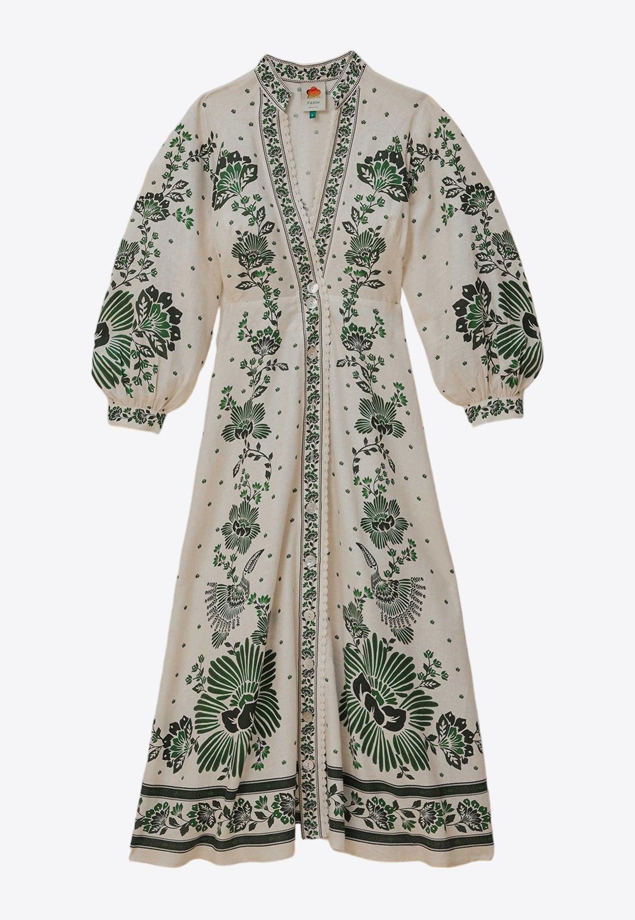 FARM Rio Forest Soul Long-Sleeved Maxi Dress in White | Lyst