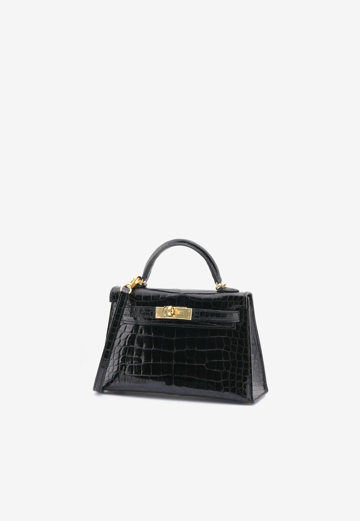 black mini kelly bag