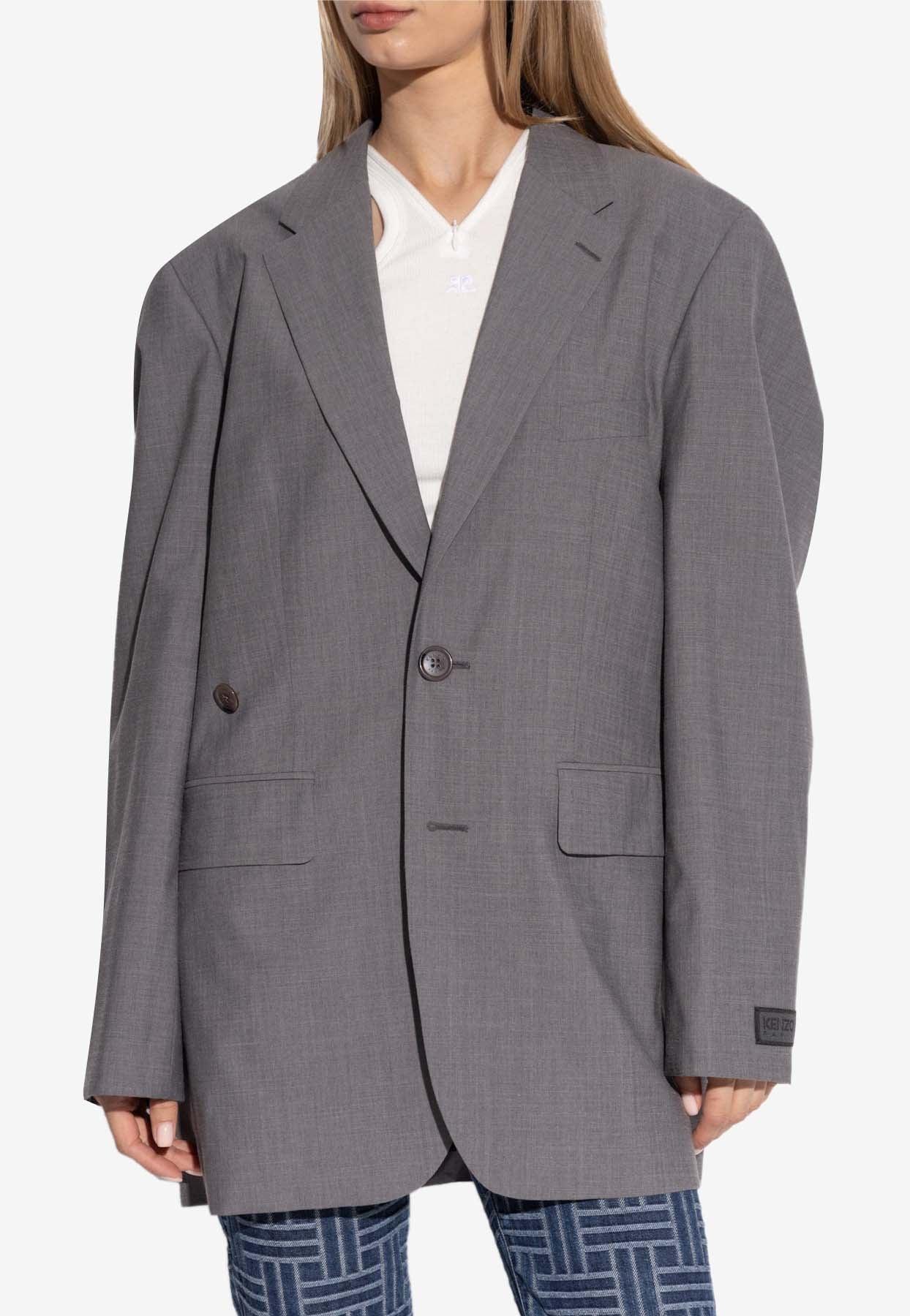 スーツ KENZO Women Outer FE52VE2469RB 49091 96 MISTY GREY Kenzo mesh top for women | Imparfaite