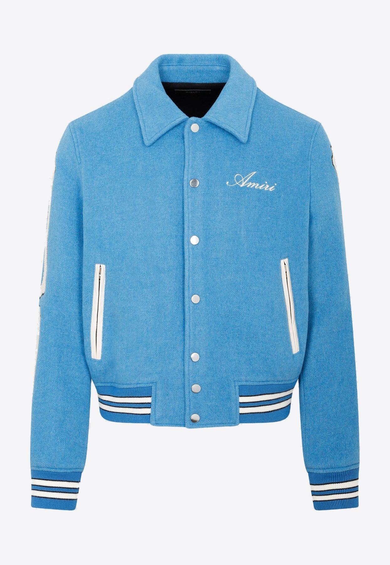Amiri Bones Varsity Jacket in Blue for Men | Lyst UK