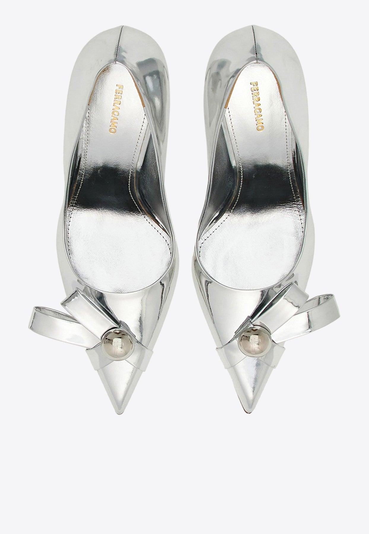 SALE♪関税込【 FERRAGAMO】 BRILDA パンプス 85 Ferragamo Brilda 85 Pumps in White | Lyst