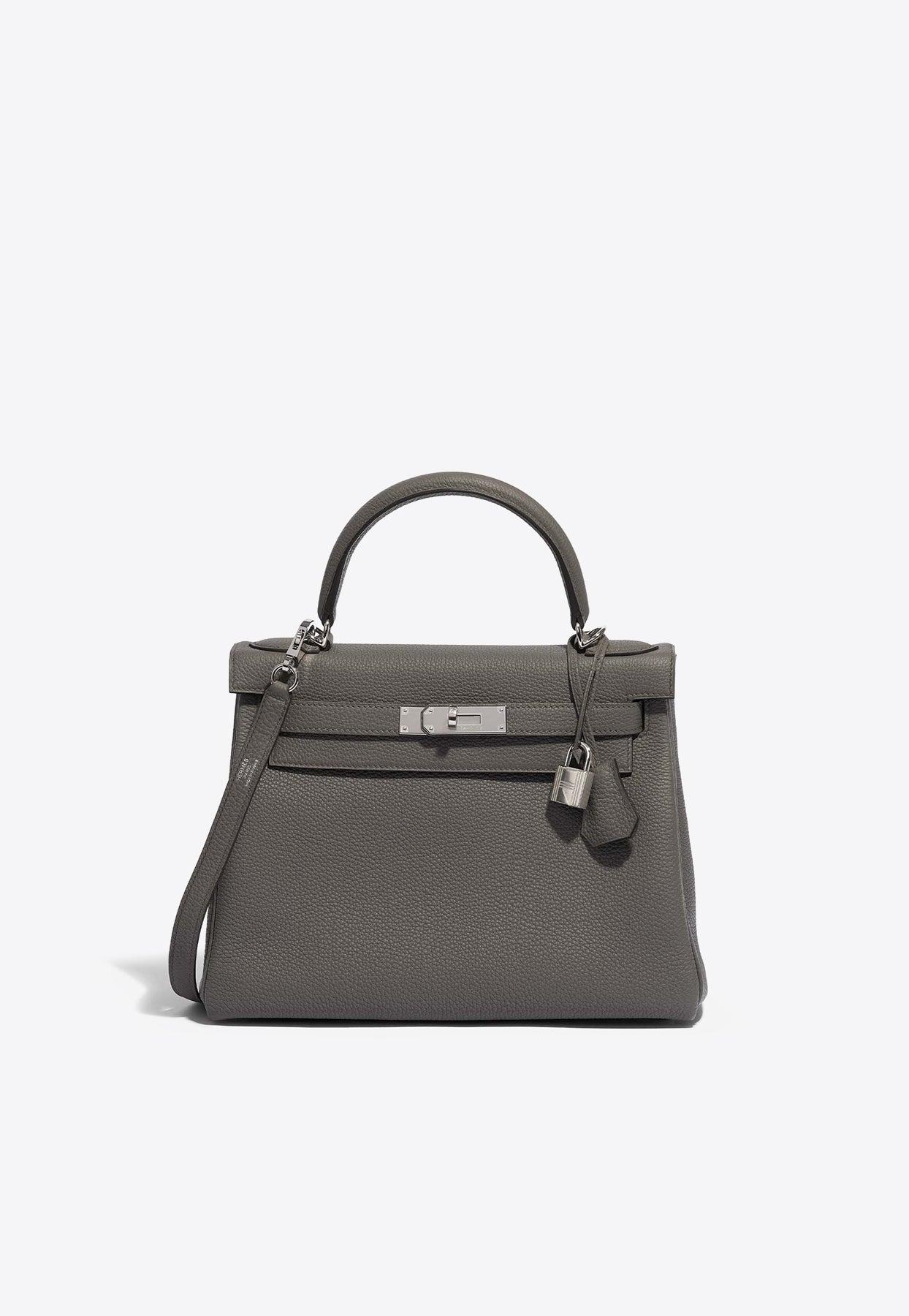 Hermès Kelly 28 In Gris Etain Togo With Palladium Hardware