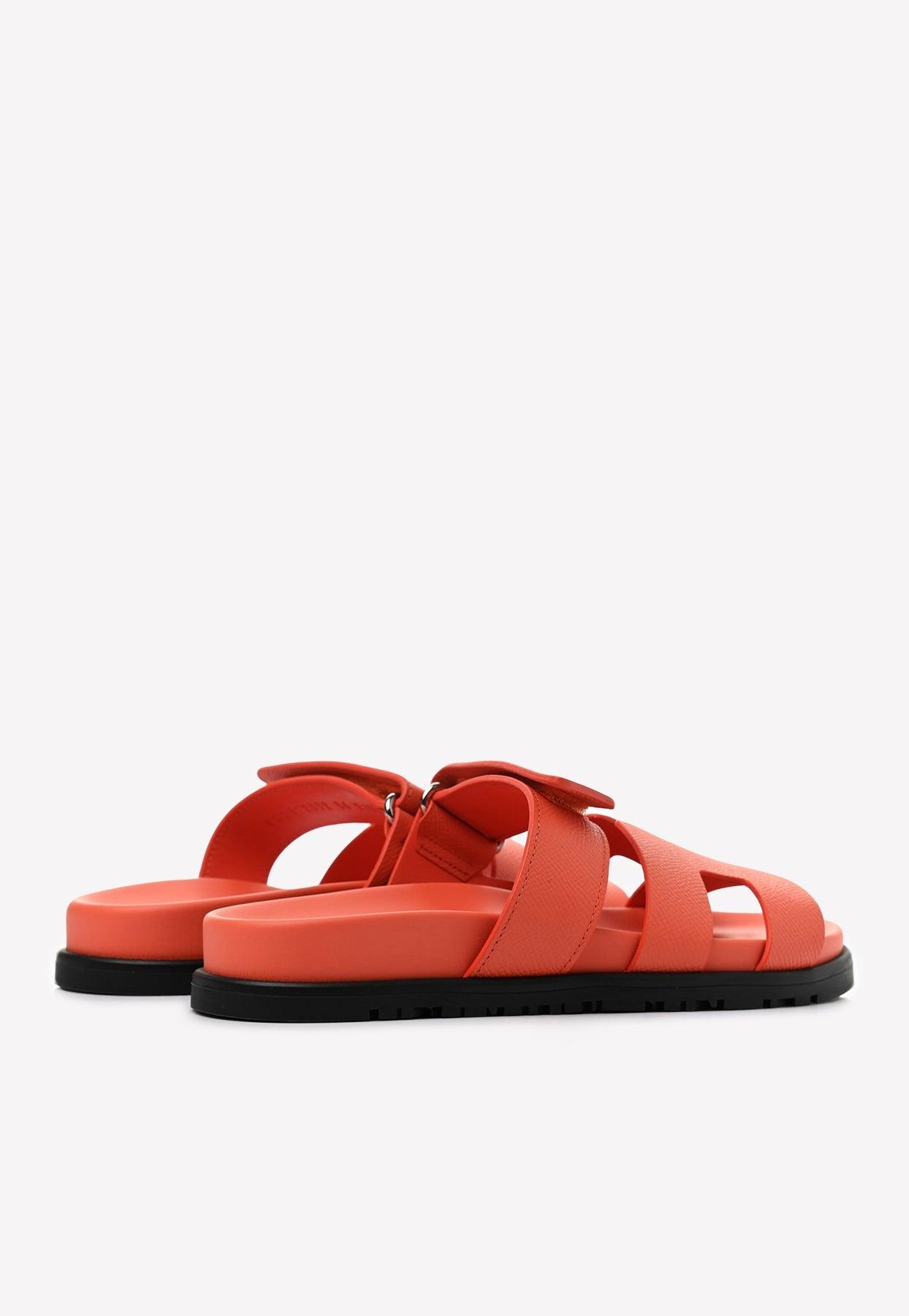 Hermès Chypre Sandals In Calfskin in Red | Lyst