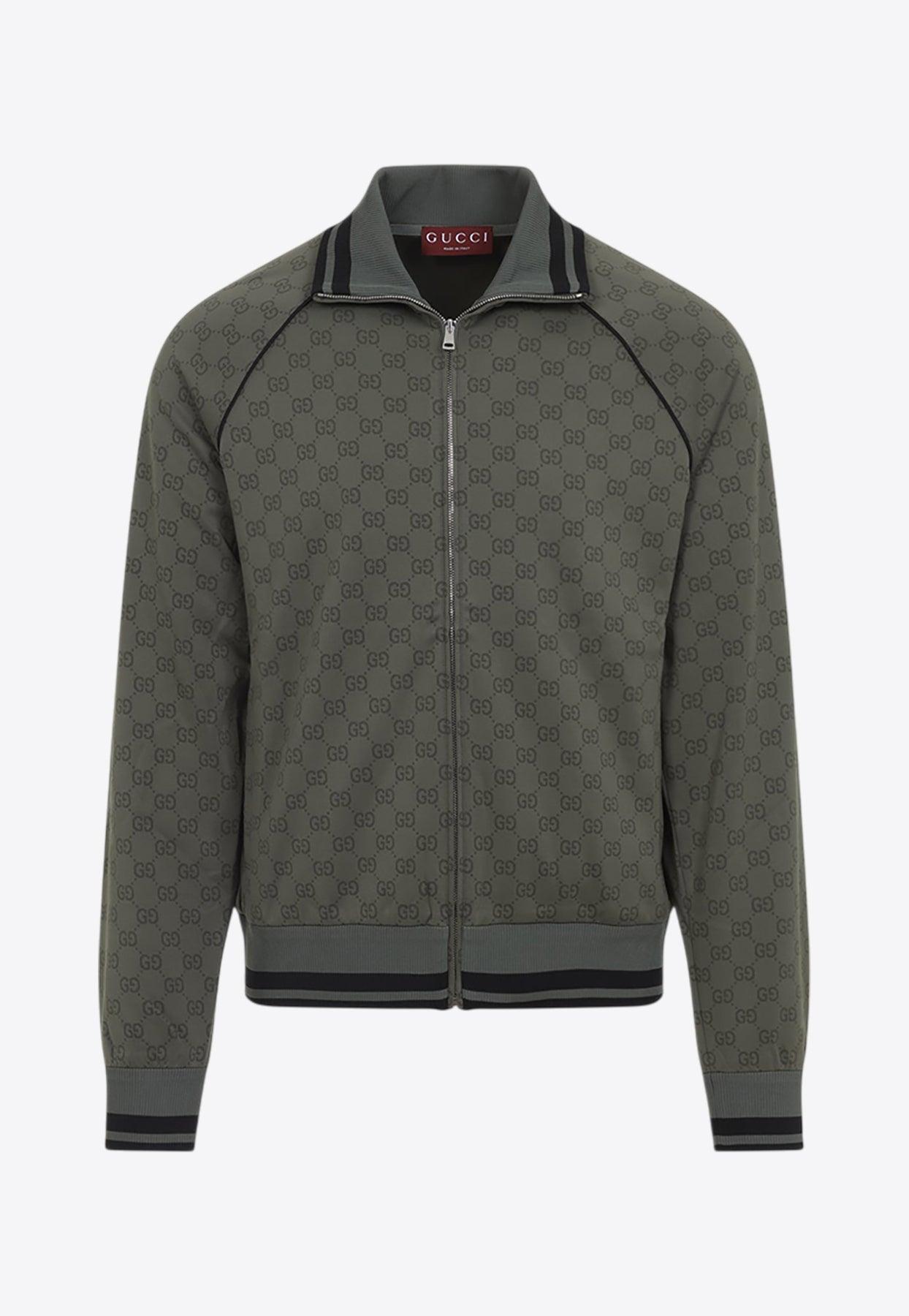 Gucci Logo Jacket in Gray for Men | Lyst