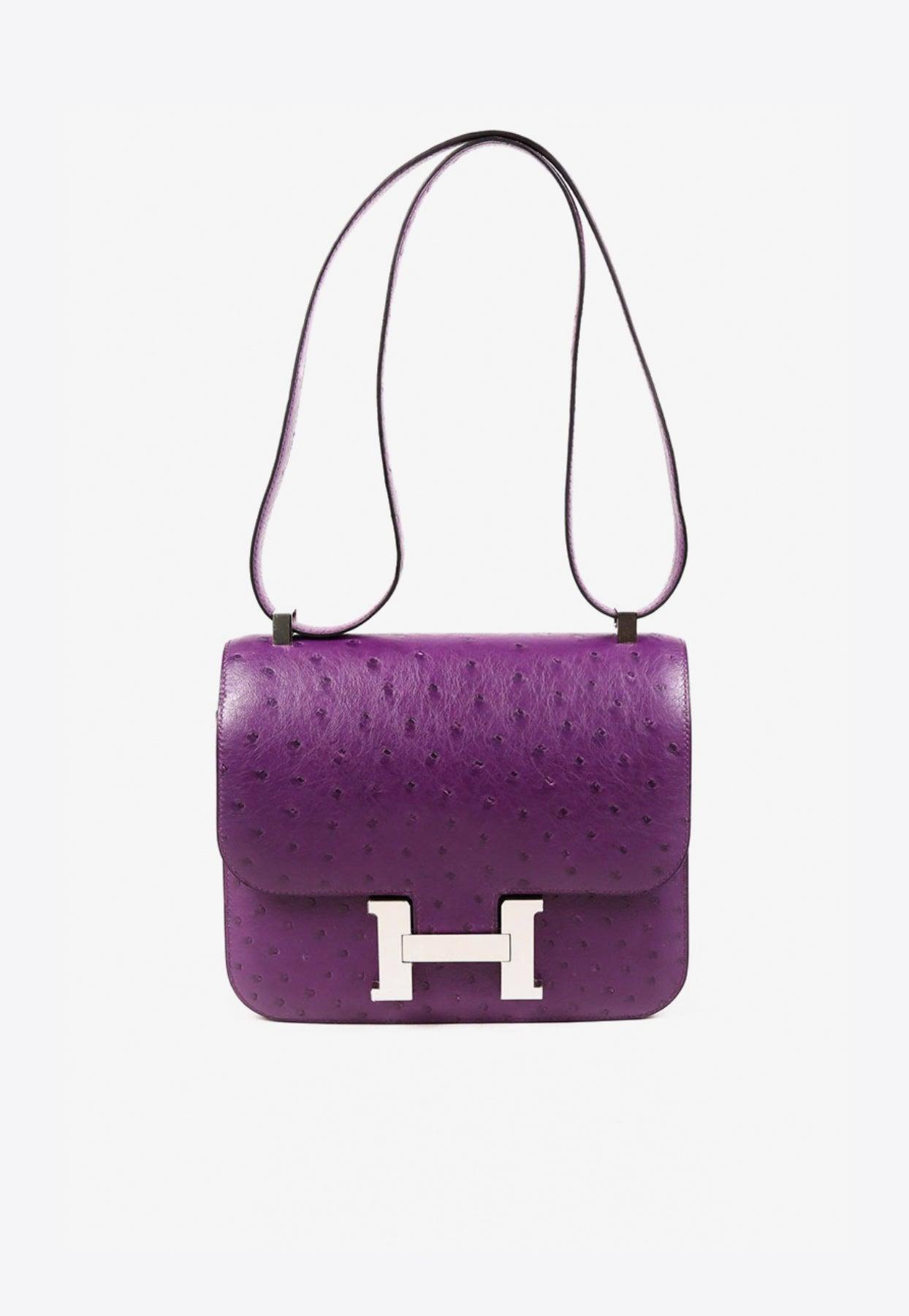 Hermès Constance Iii 24 Shoulder Bag In Violine Ostrich Leather in Purple